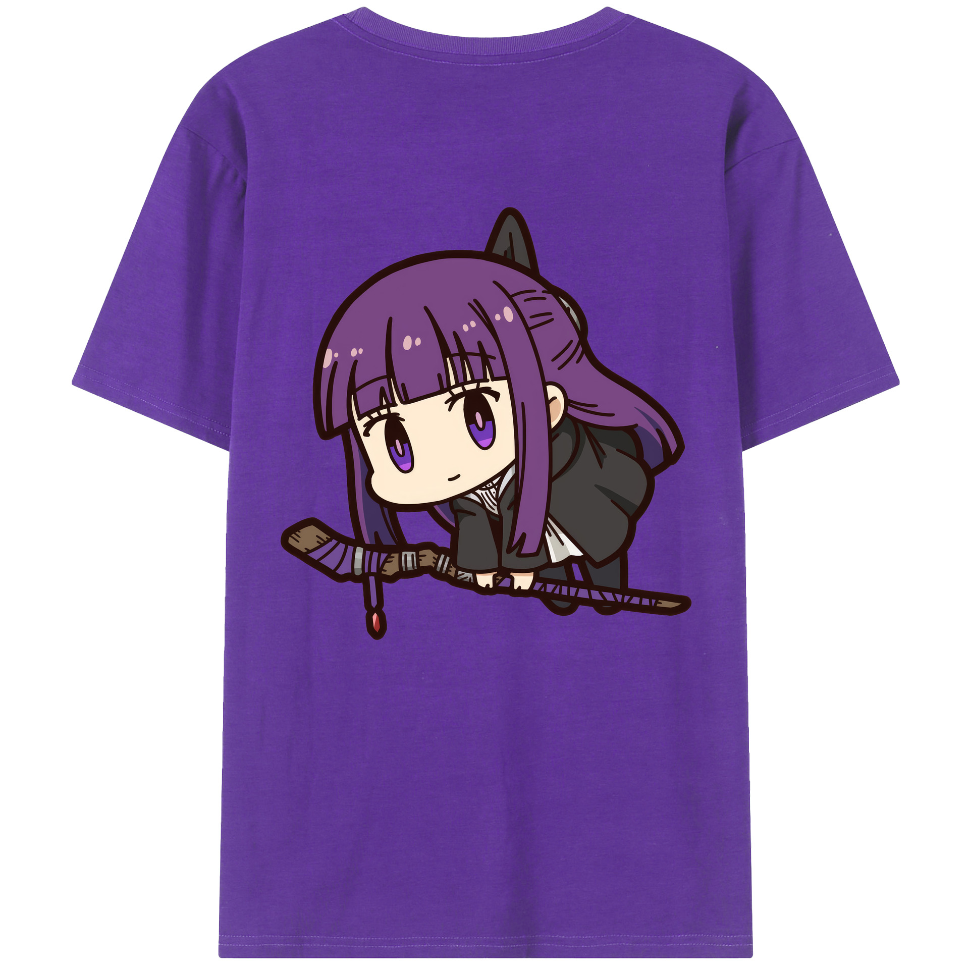 （画像用） 葬送のフリーレン Frieren 綿100％半袖Tシャツ（背面プリント）