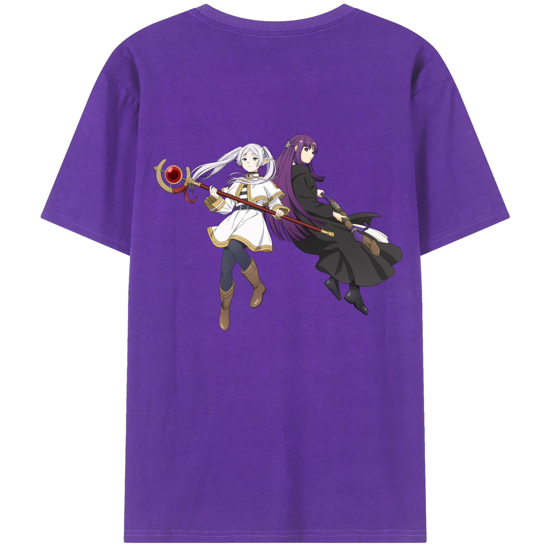 （画像用） 葬送のフリーレン Frieren 綿100％半袖Tシャツ（背面プリント）