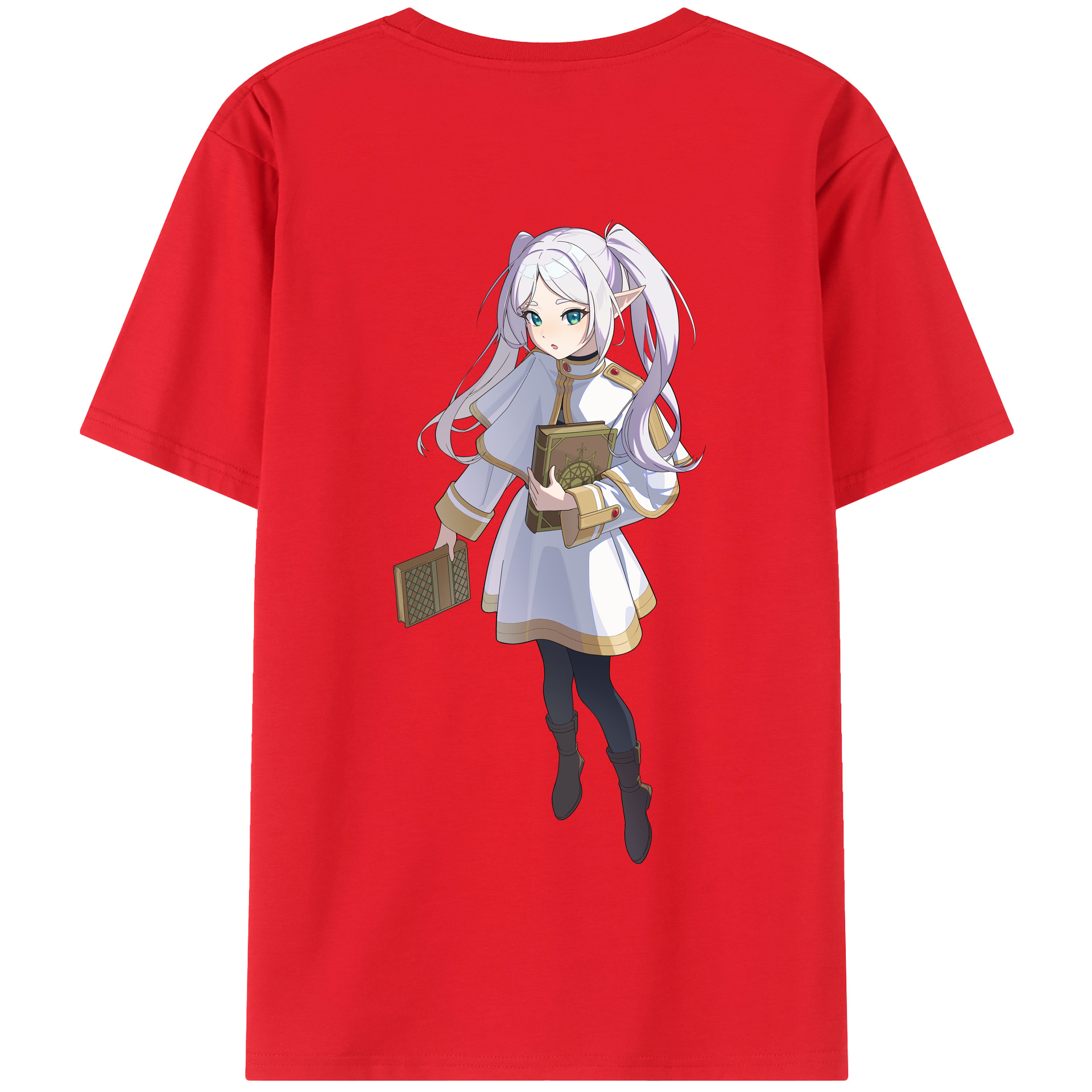 （画像用） 葬送のフリーレン Frieren 綿100％半袖Tシャツ（背面プリント）