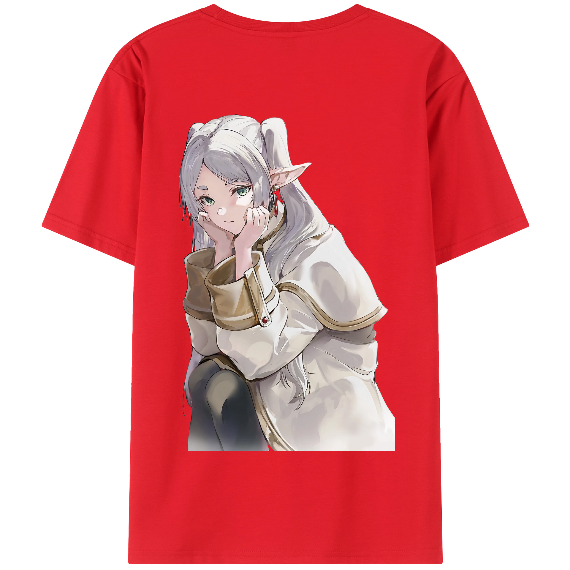 （画像用） 葬送のフリーレン Frieren 綿100％半袖Tシャツ（背面プリント）