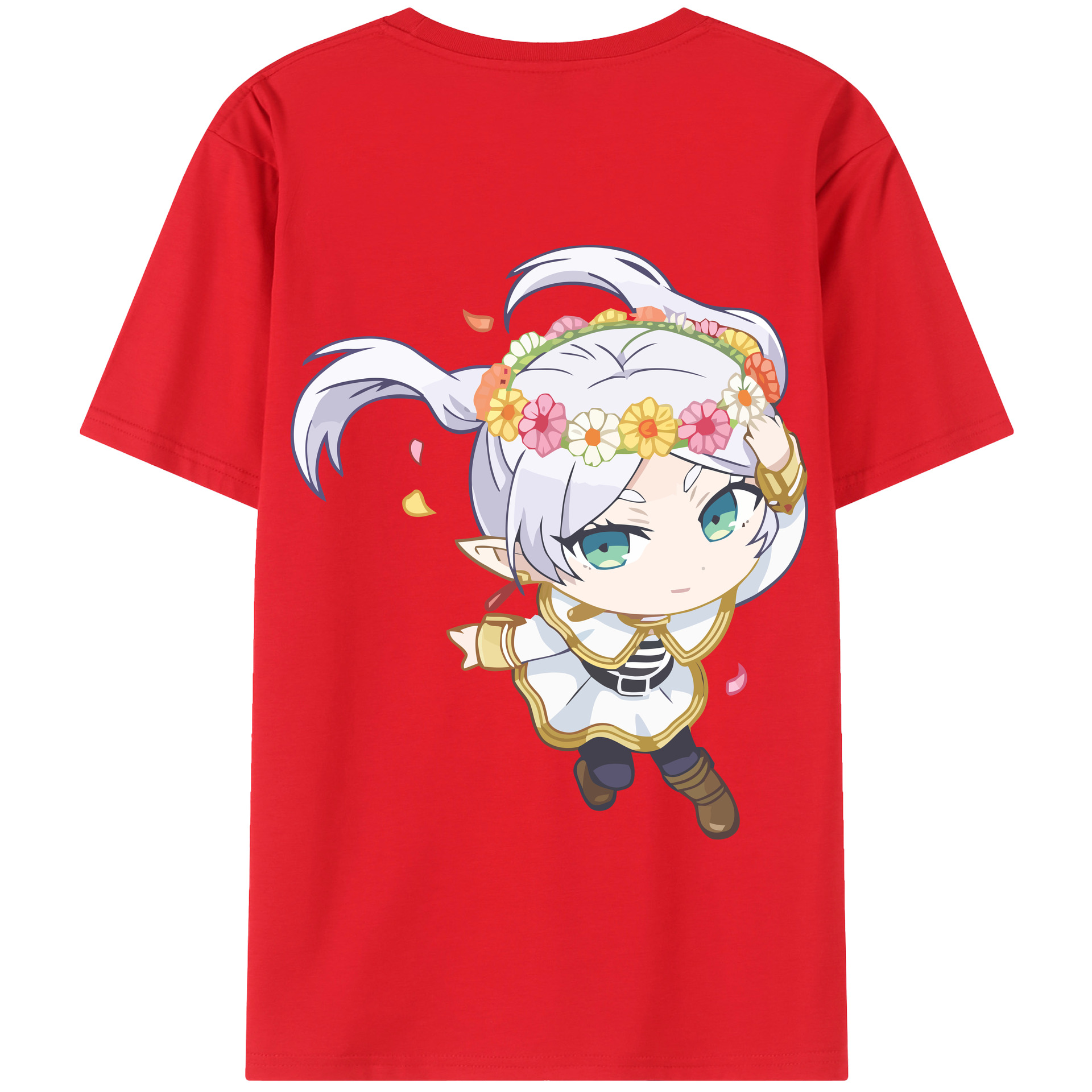 （画像用） 葬送のフリーレン Frieren 綿100％半袖Tシャツ（背面プリント）