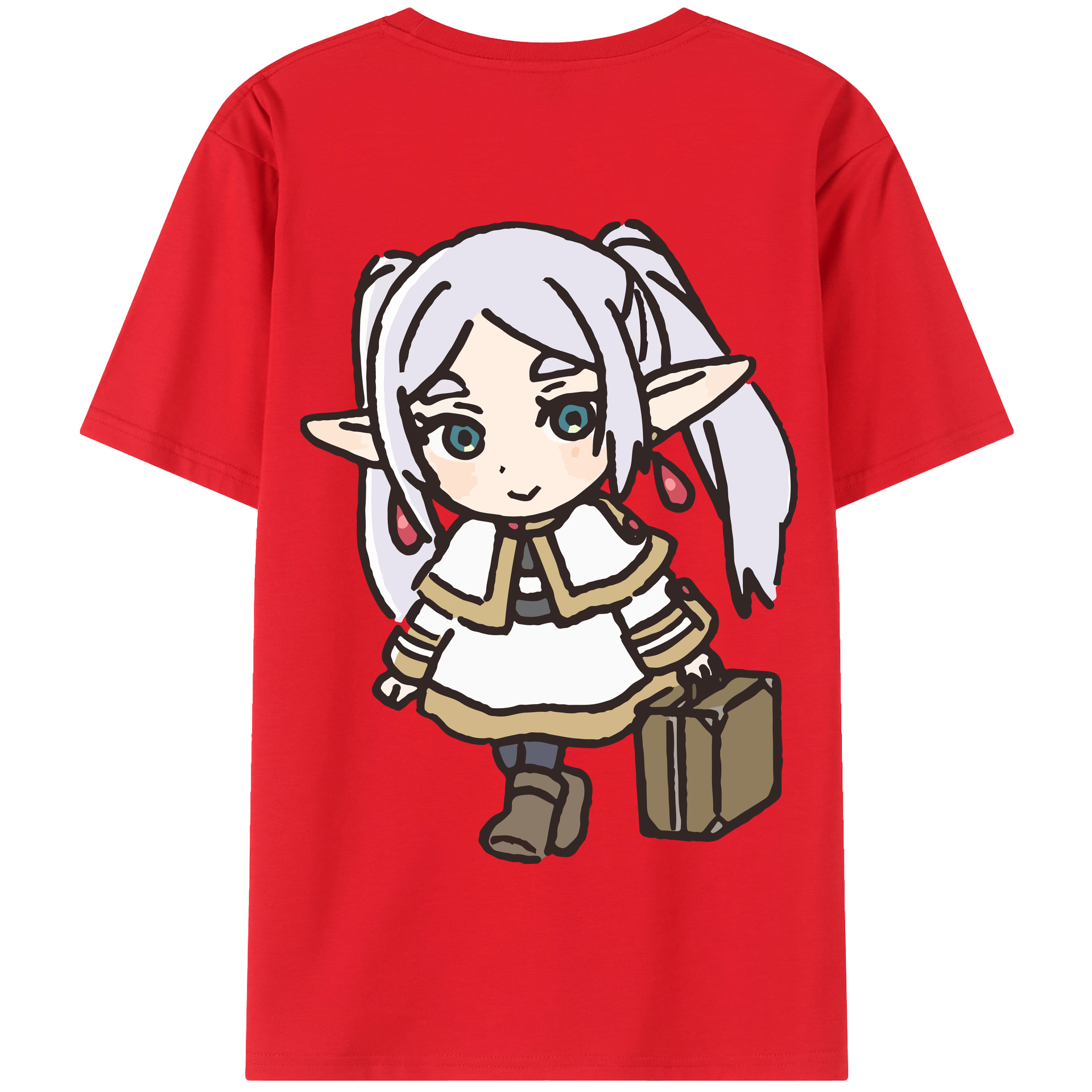 （画像用） 葬送のフリーレン Frieren 綿100％半袖Tシャツ（背面プリント）