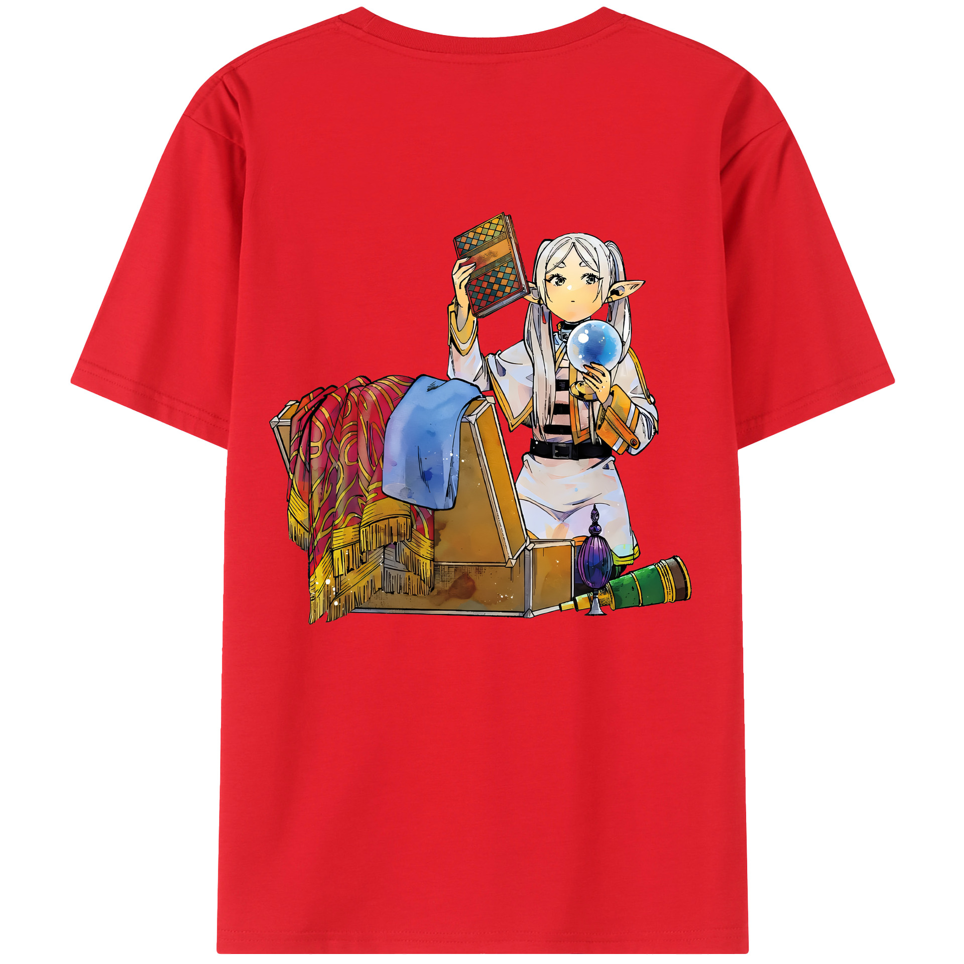 （画像用） 葬送のフリーレン Frieren 綿100％半袖Tシャツ（背面プリント）