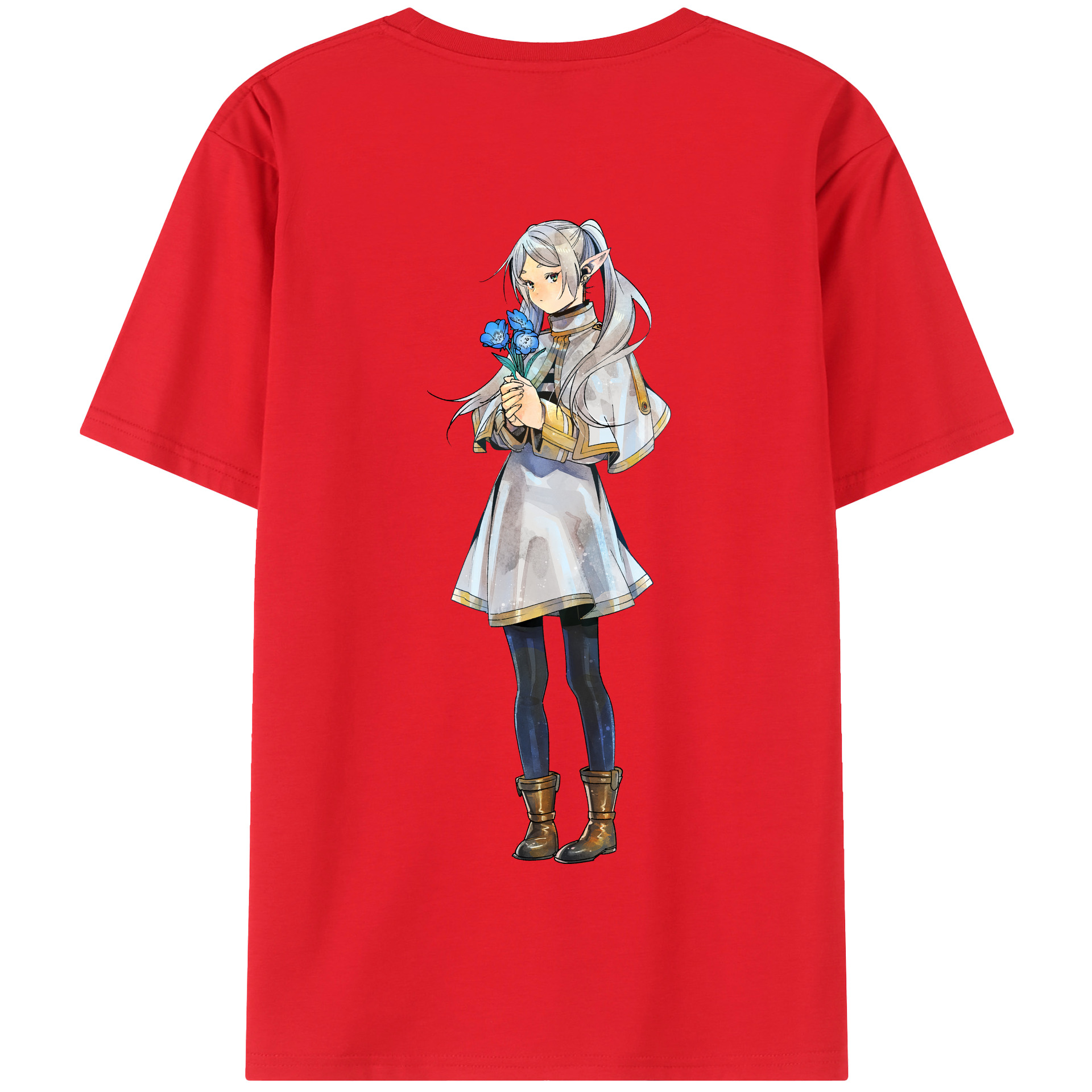 （画像用） 葬送のフリーレン Frieren 綿100％半袖Tシャツ（背面プリント）