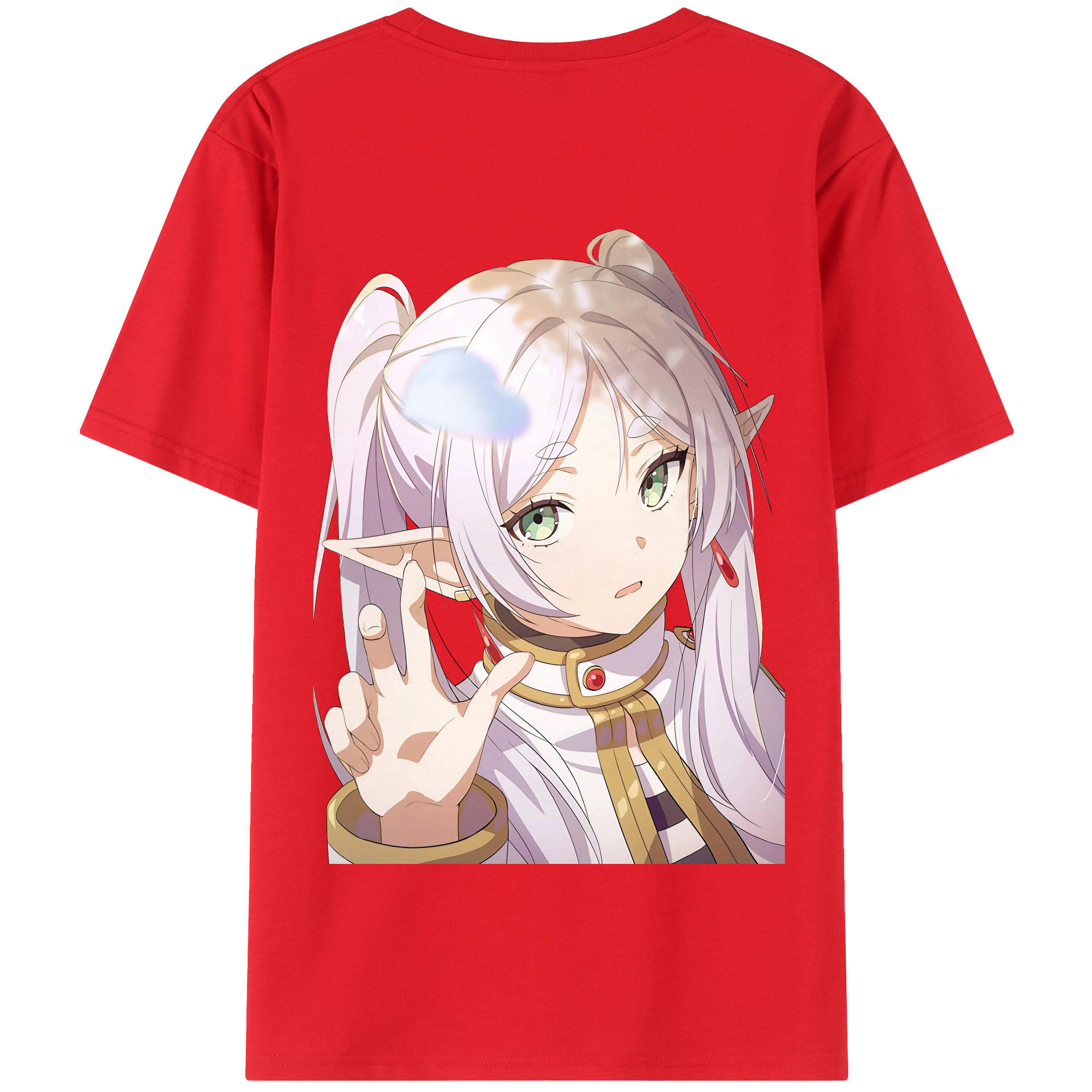 （画像用） 葬送のフリーレン Frieren 綿100％半袖Tシャツ（背面プリント）