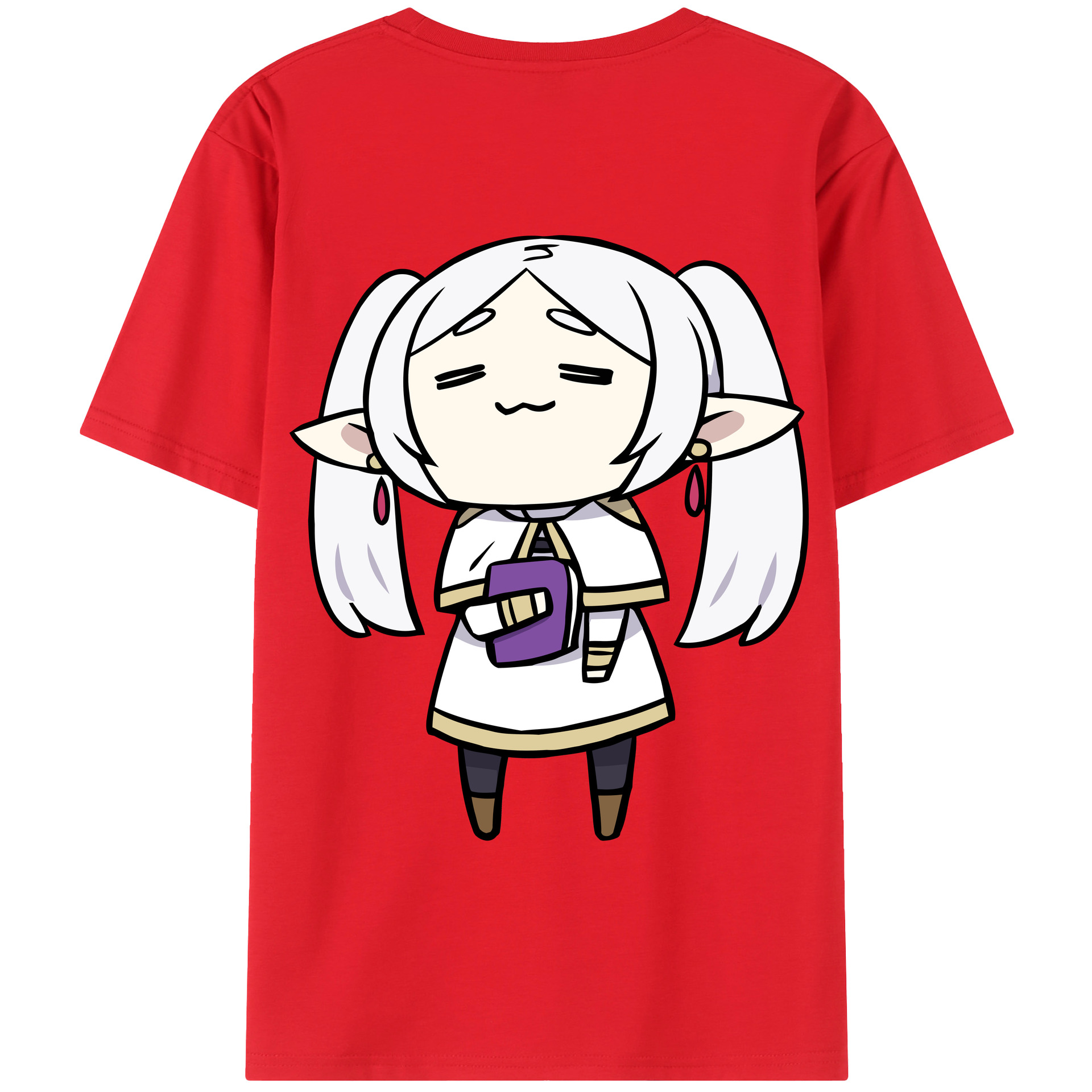 （画像用） 葬送のフリーレン Frieren 綿100％半袖Tシャツ（背面プリント）