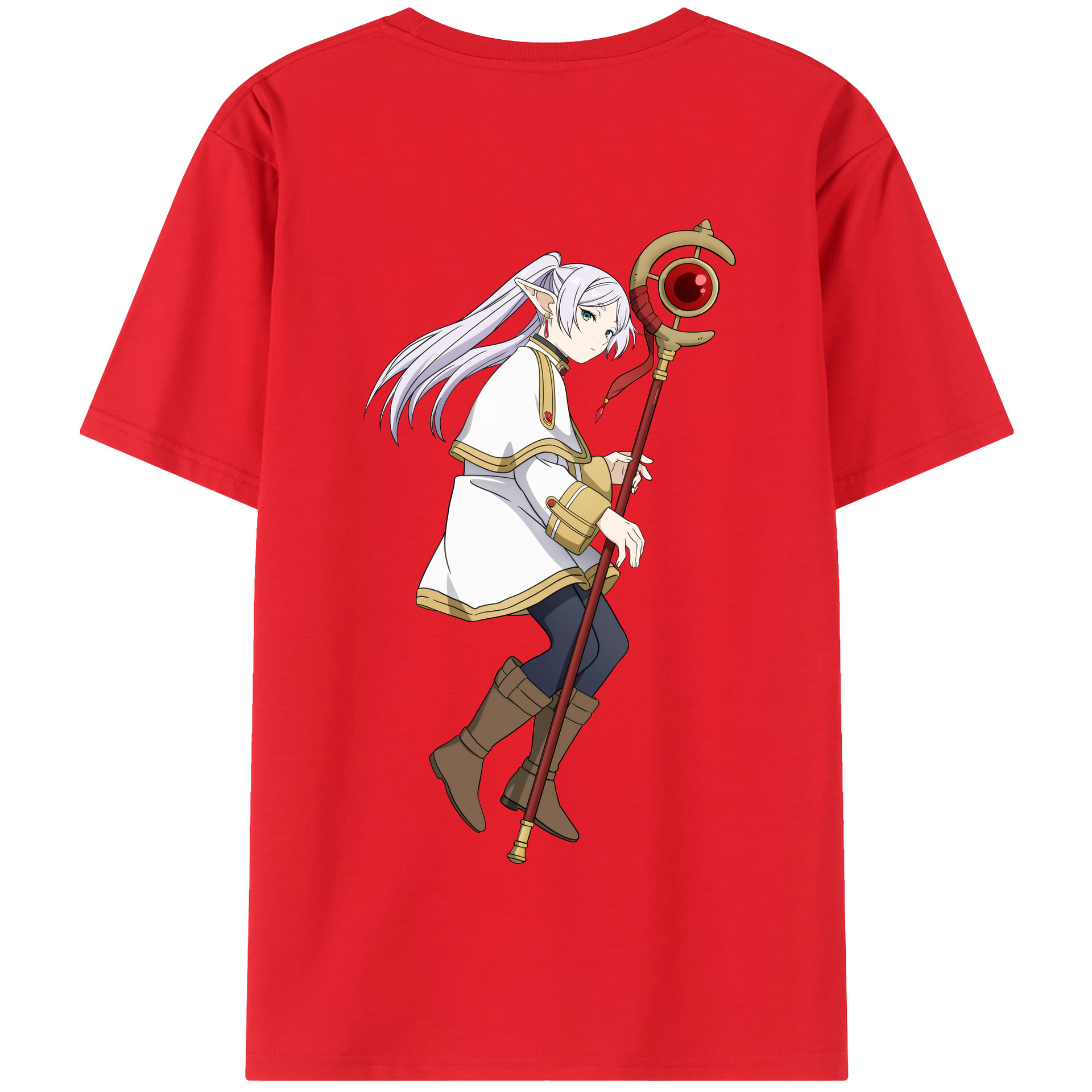 （画像用） 葬送のフリーレン Frieren 綿100％半袖Tシャツ（背面プリント）