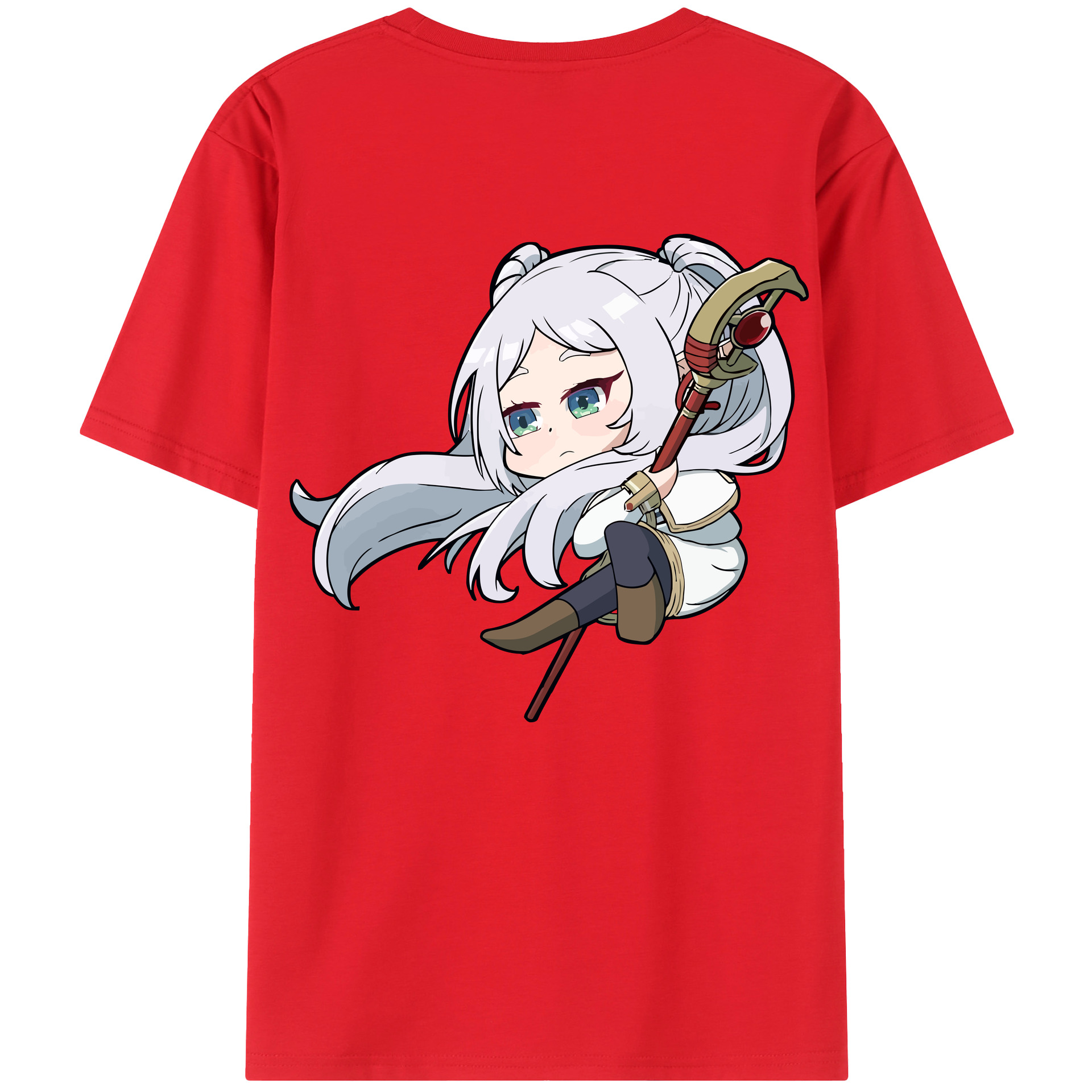 （画像用） 葬送のフリーレン Frieren 綿100％半袖Tシャツ（背面プリント）
