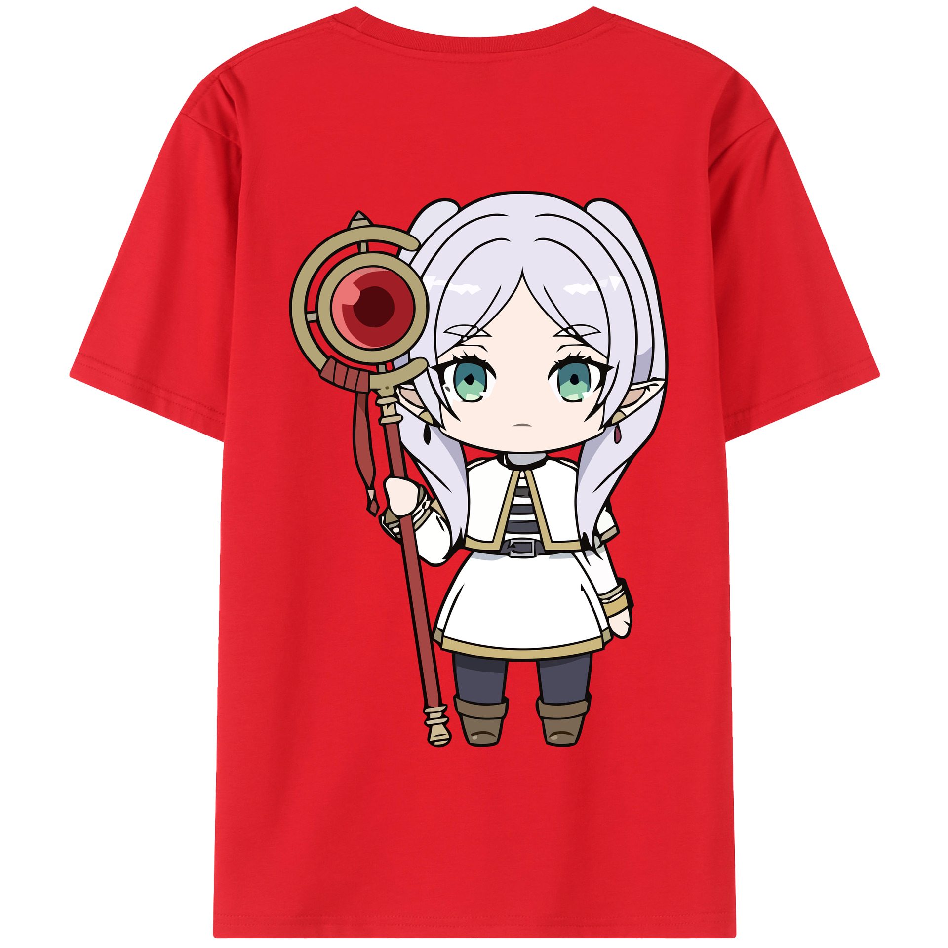 （画像用） 葬送のフリーレン Frieren 綿100％半袖Tシャツ（背面プリント）