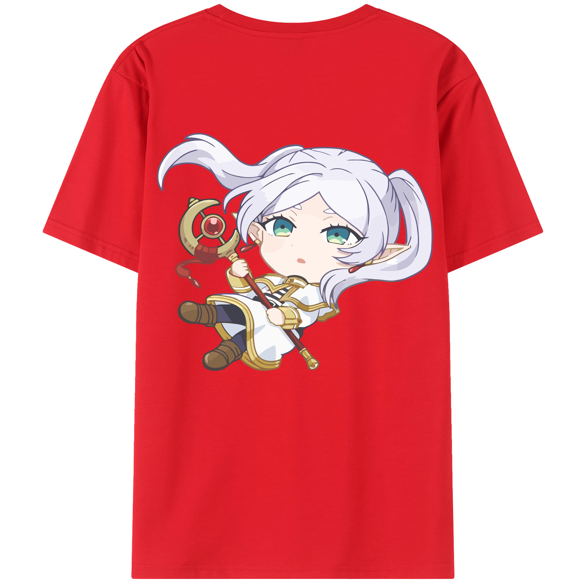 （画像用） 葬送のフリーレン Frieren 綿100％半袖Tシャツ（背面プリント）