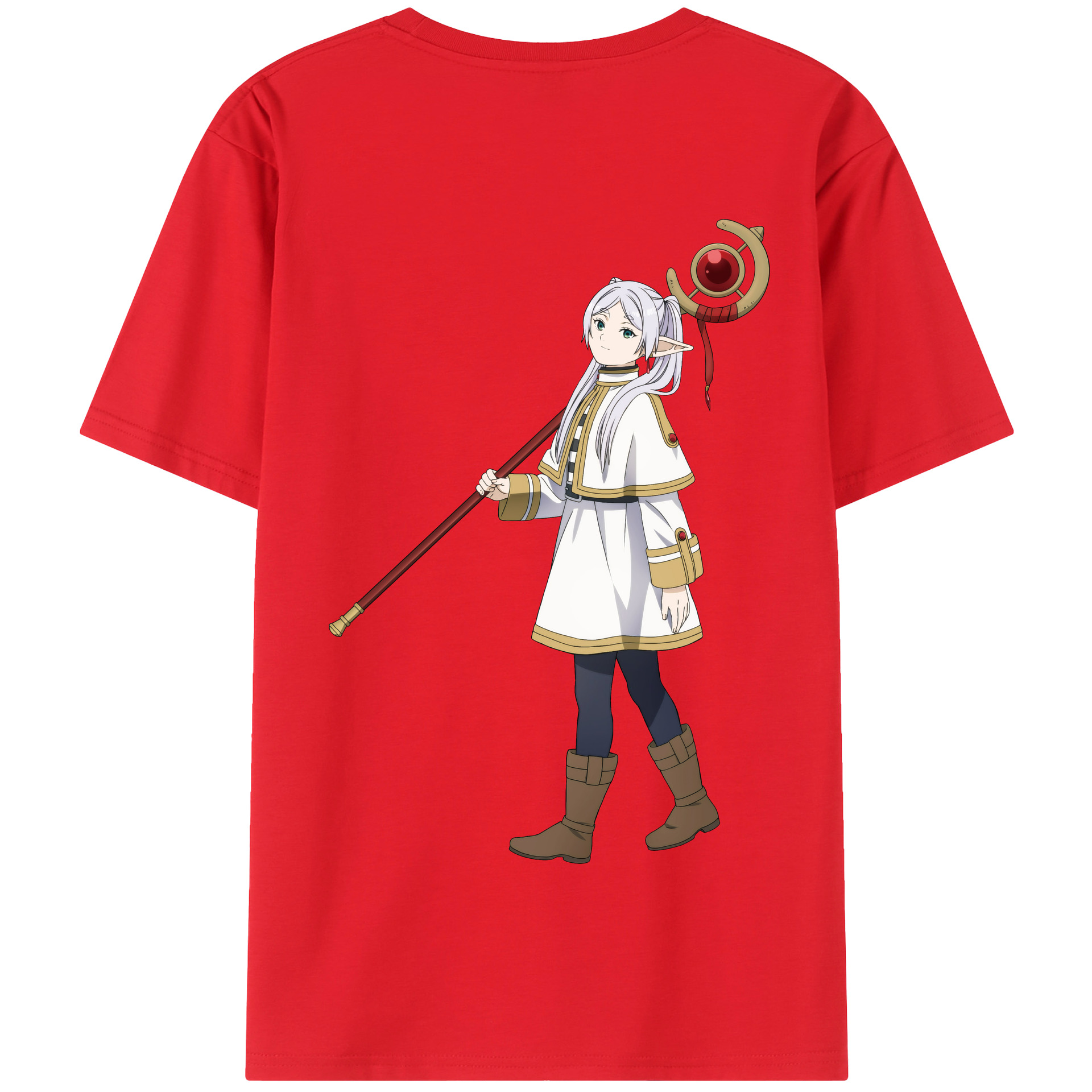 （画像用） 葬送のフリーレン Frieren 綿100％半袖Tシャツ（背面プリント）