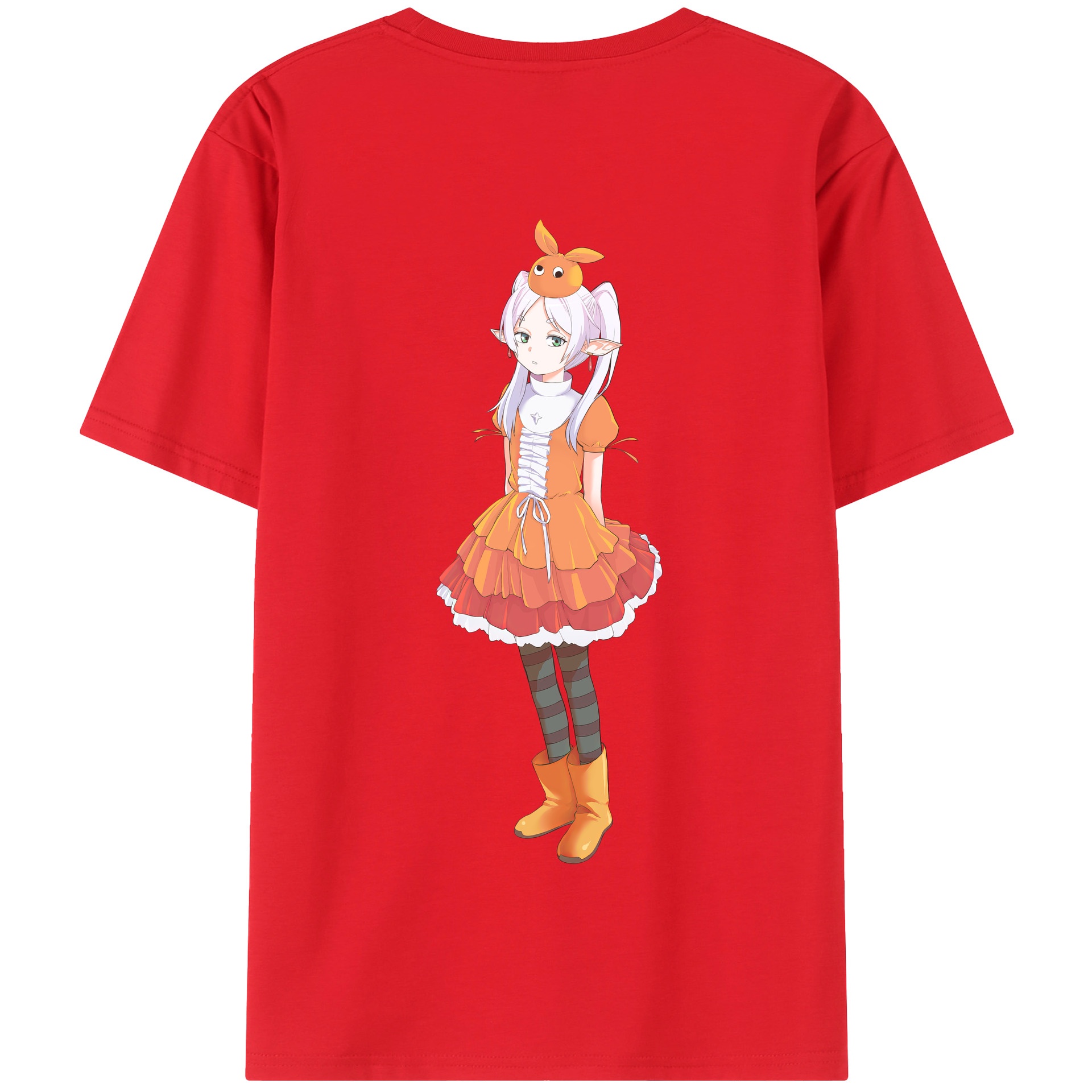 （画像用） 葬送のフリーレン Frieren 綿100％半袖Tシャツ（背面プリント）