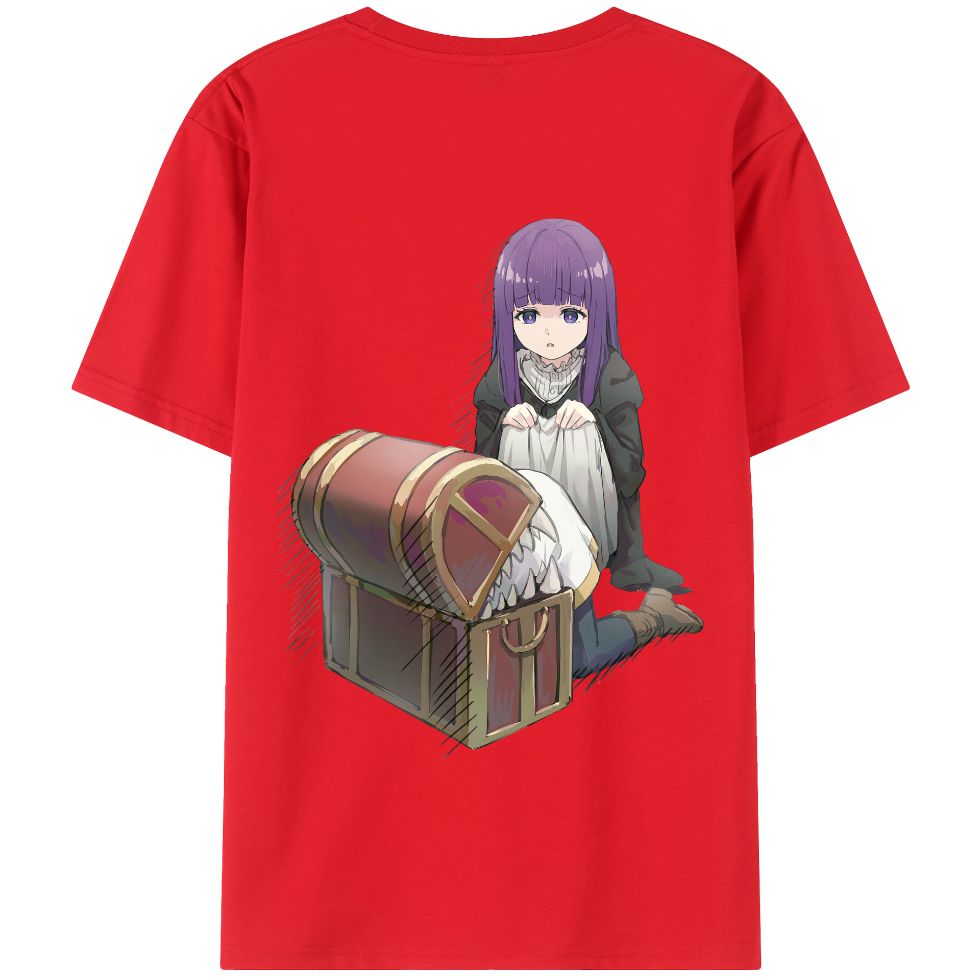（画像用） 葬送のフリーレン Frieren 綿100％半袖Tシャツ（背面プリント）