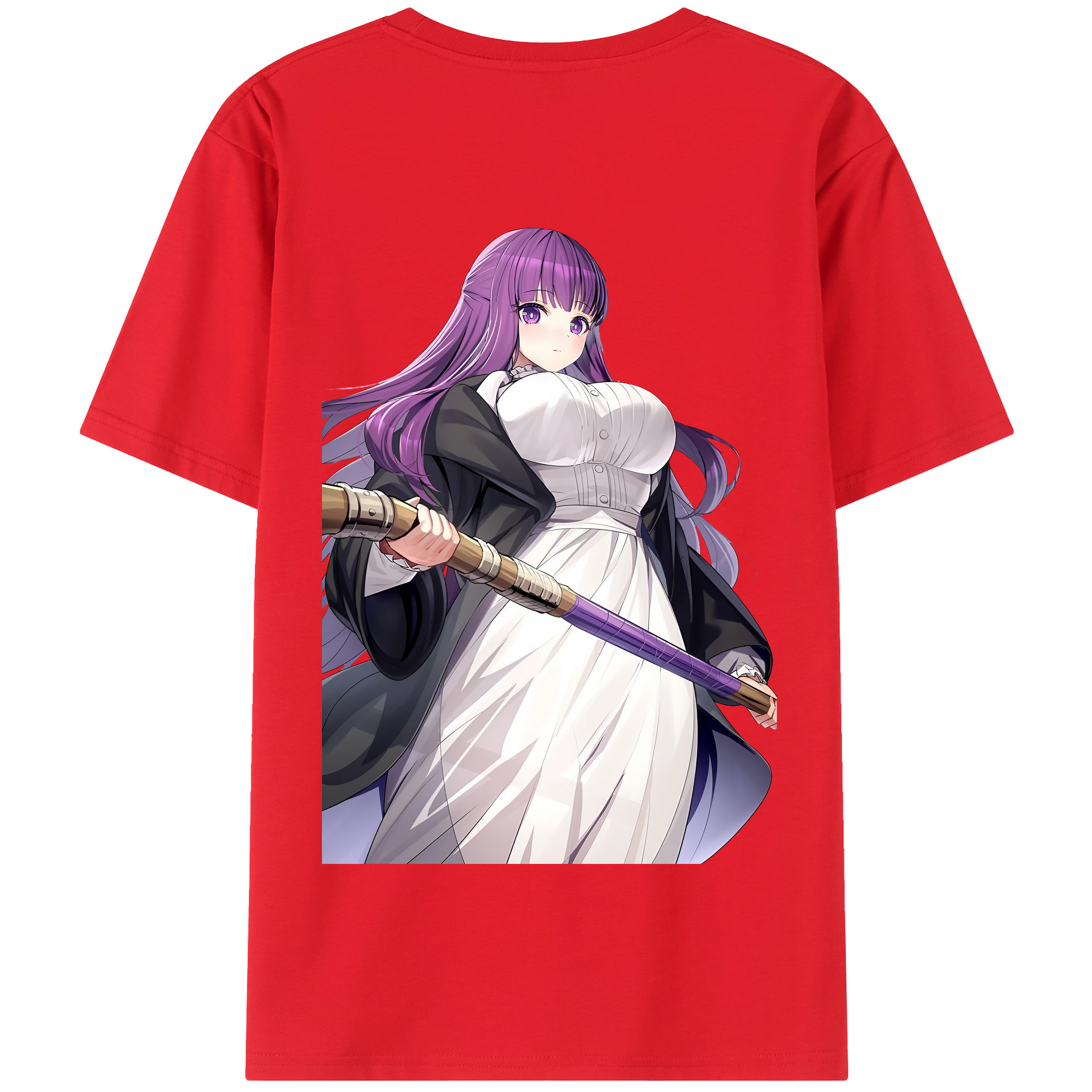 （画像用） 葬送のフリーレン Frieren 綿100％半袖Tシャツ（背面プリント）