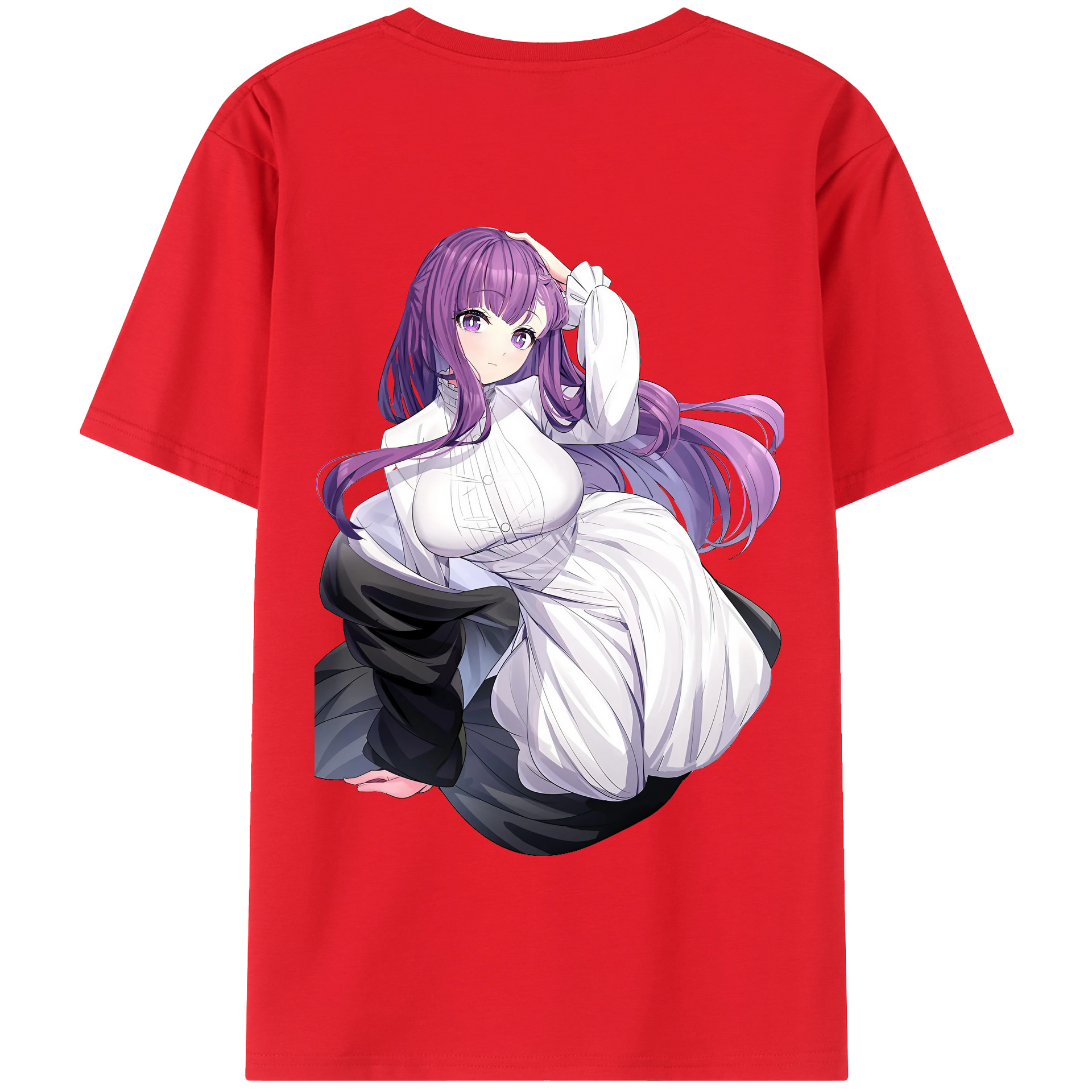 （画像用） 葬送のフリーレン Frieren 綿100％半袖Tシャツ（背面プリント）