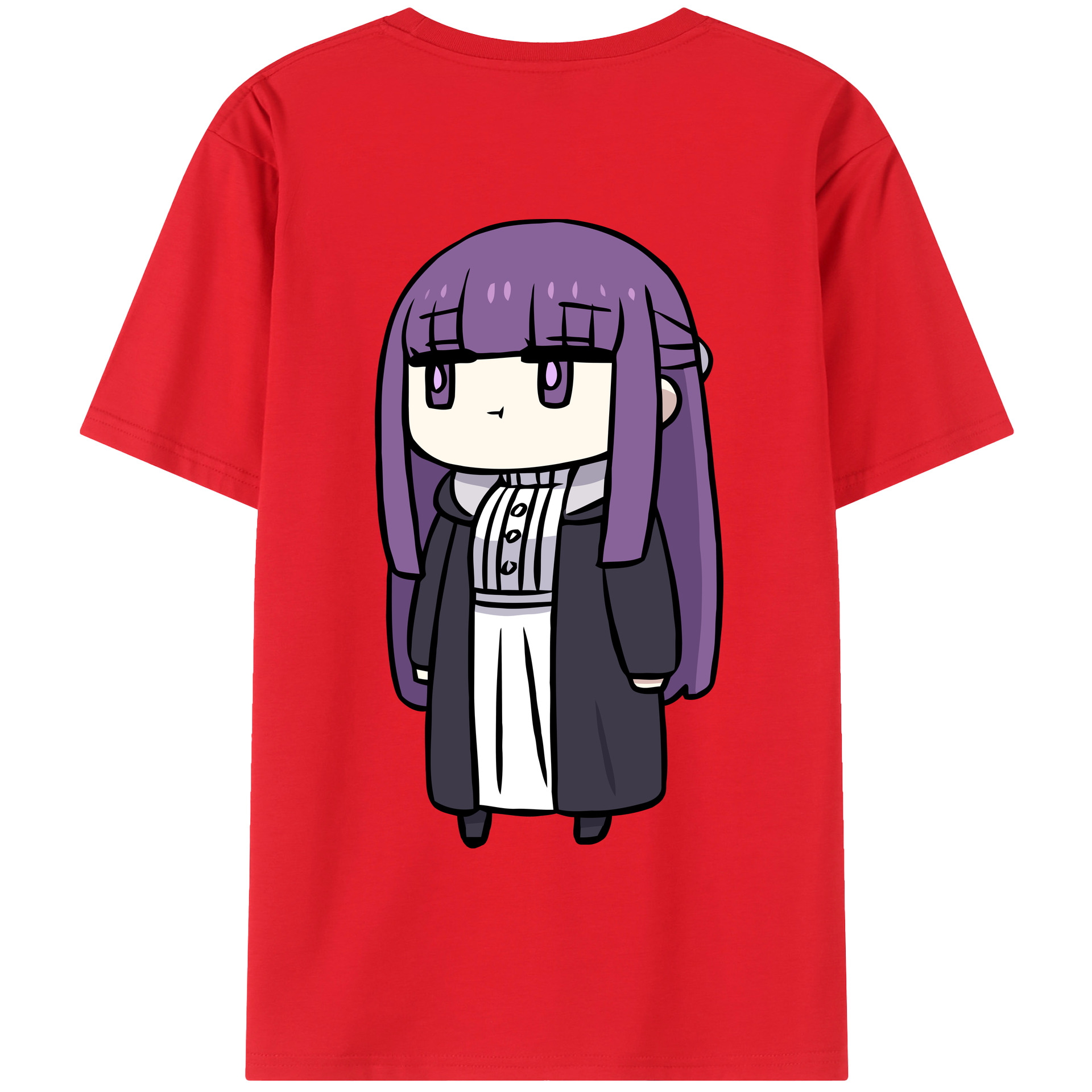 （画像用） 葬送のフリーレン Frieren 綿100％半袖Tシャツ（背面プリント）