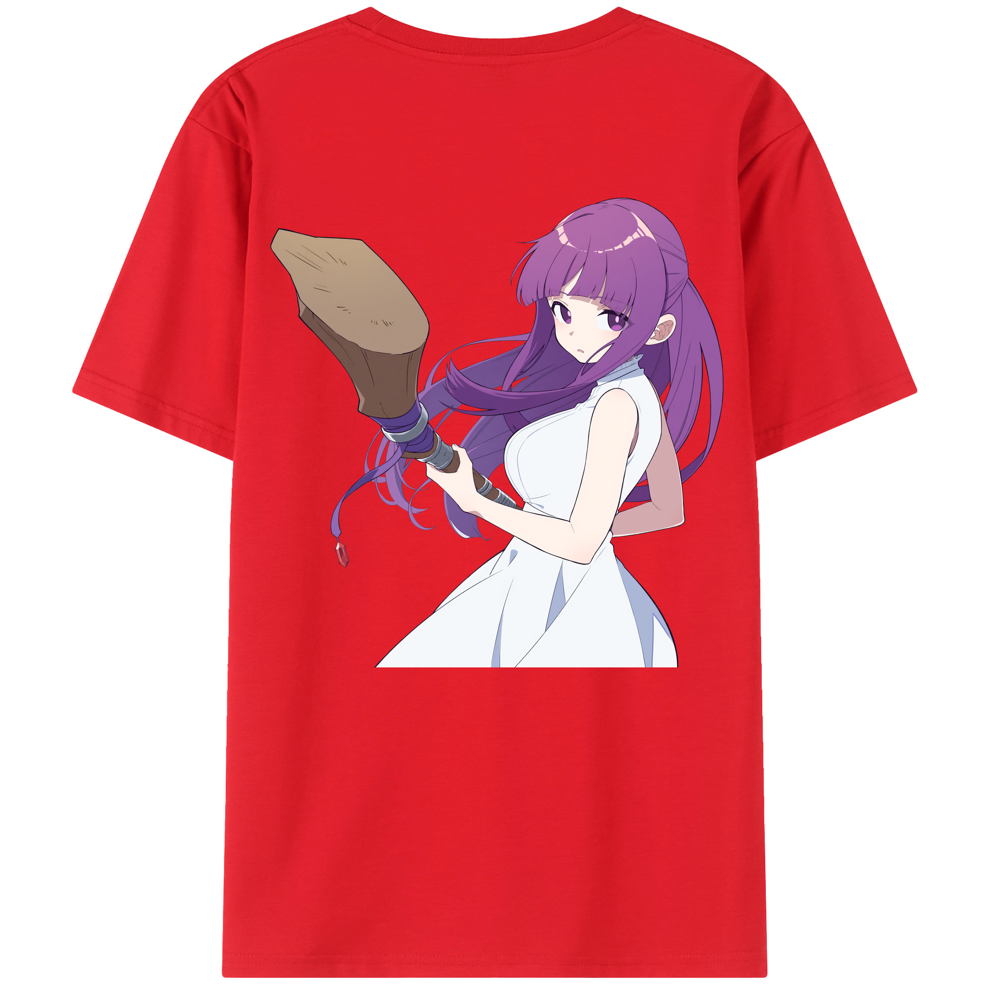 （画像用） 葬送のフリーレン Frieren 綿100％半袖Tシャツ（背面プリント）