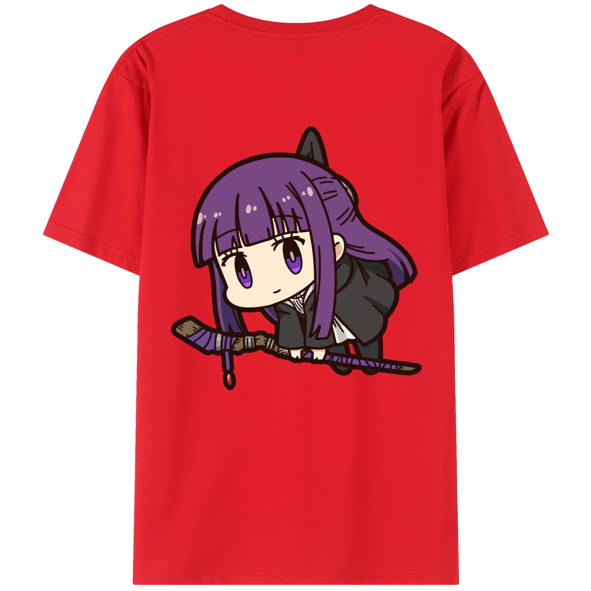（画像用） 葬送のフリーレン Frieren 綿100％半袖Tシャツ（背面プリント）