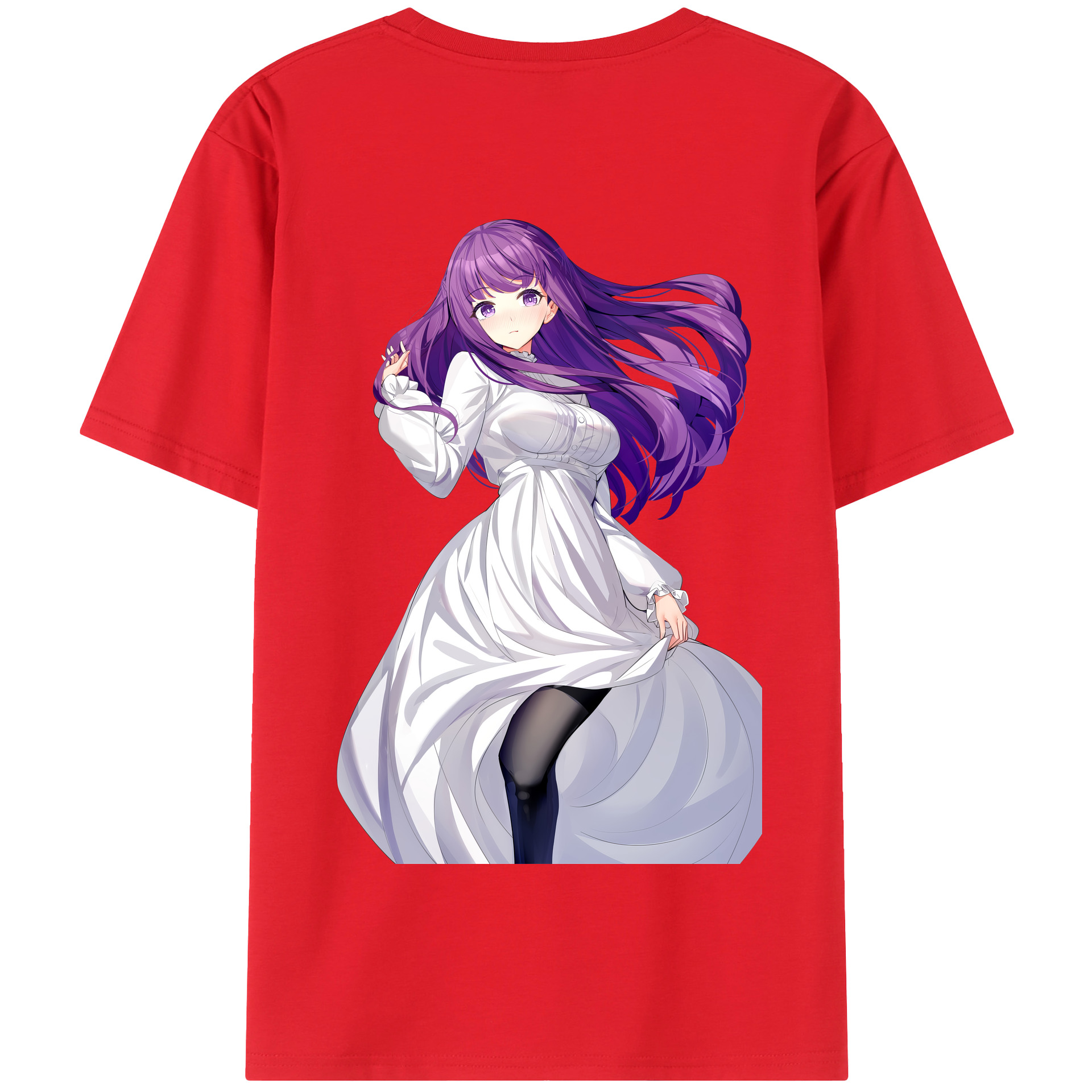 （画像用） 葬送のフリーレン Frieren 綿100％半袖Tシャツ（背面プリント）