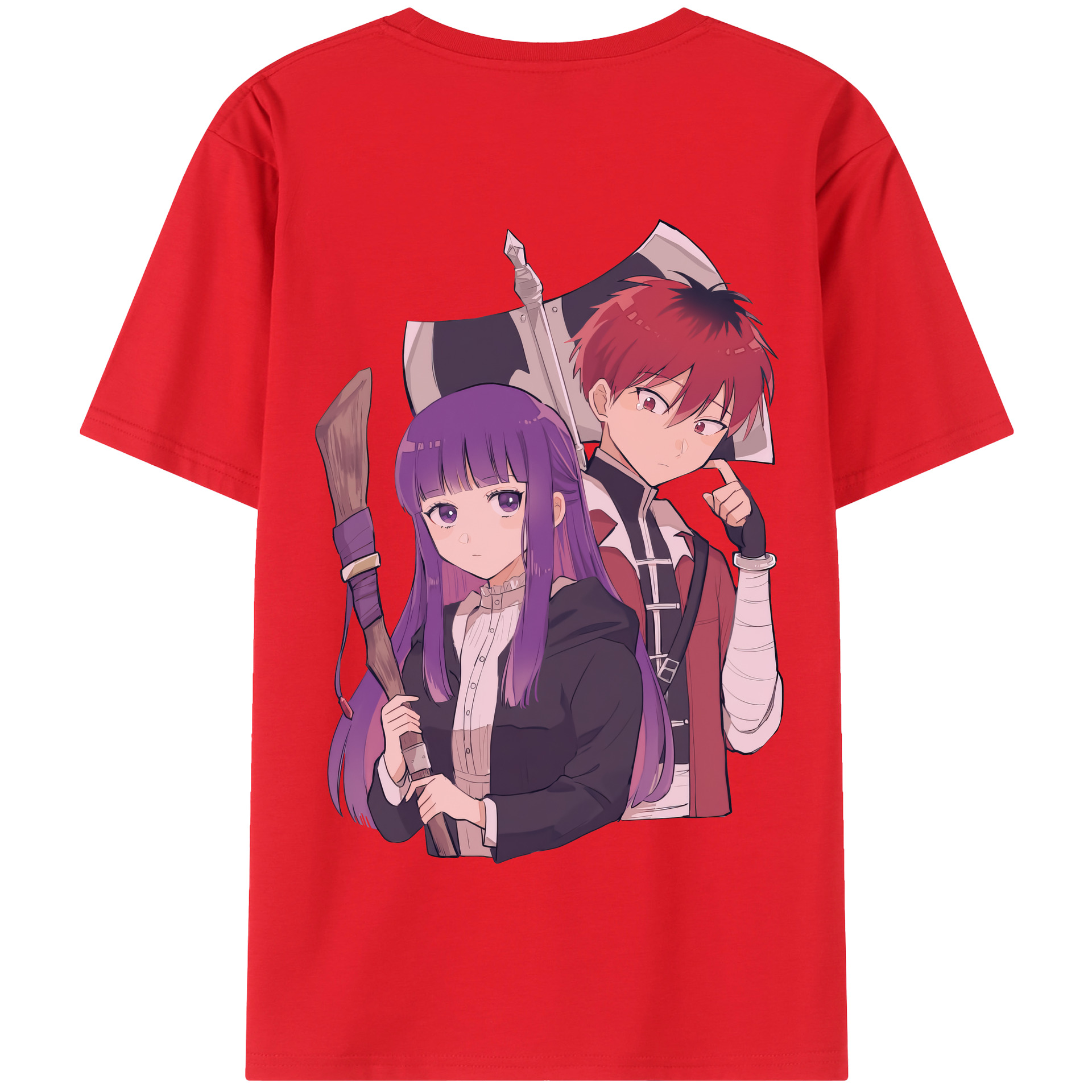 （画像用） 葬送のフリーレン Frieren 綿100％半袖Tシャツ（背面プリント）