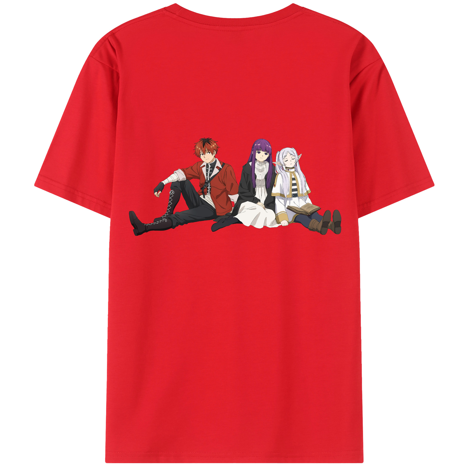 （画像用） 葬送のフリーレン Frieren 綿100％半袖Tシャツ（背面プリント）