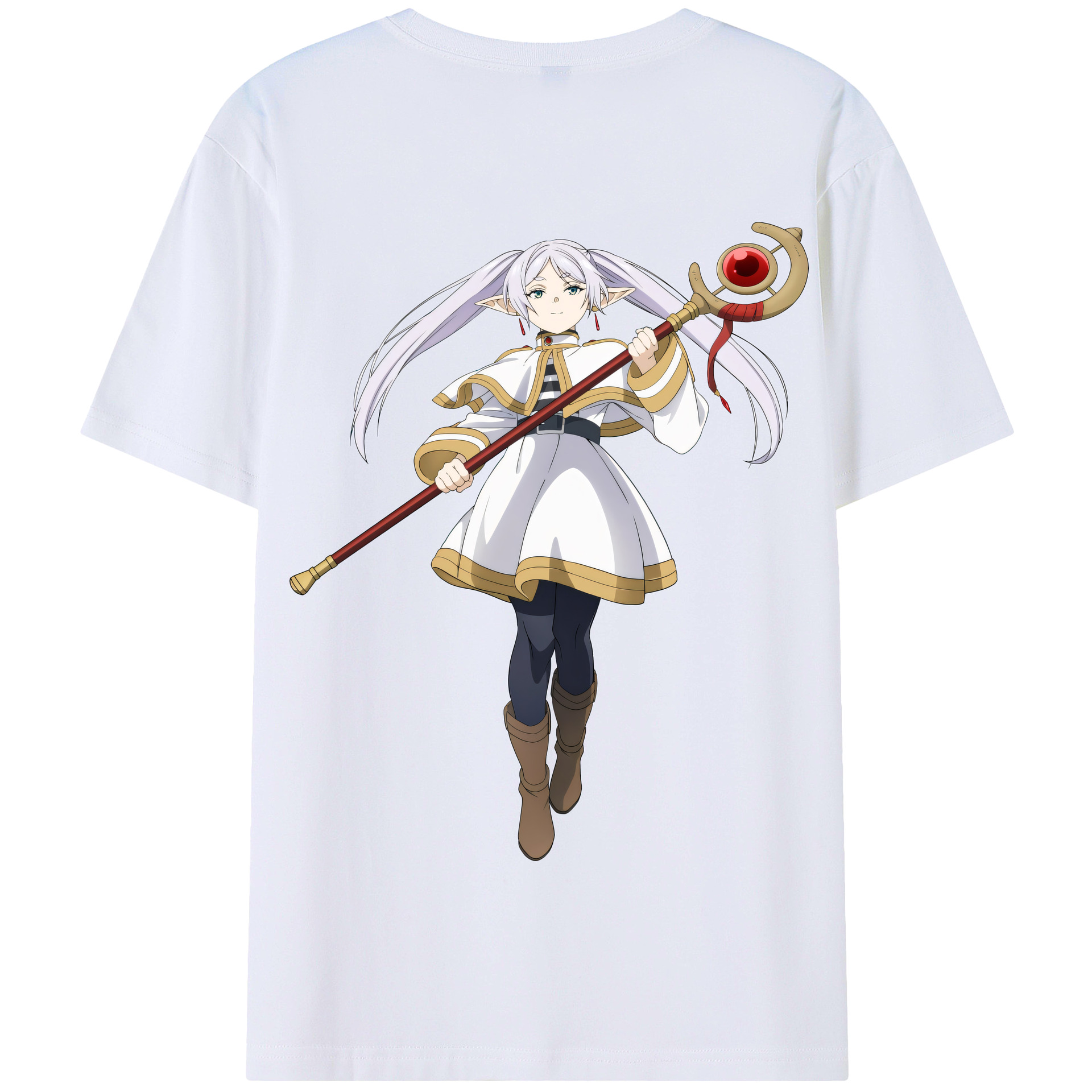 （画像用） 葬送のフリーレン Frieren 綿100％半袖Tシャツ（背面プリント）