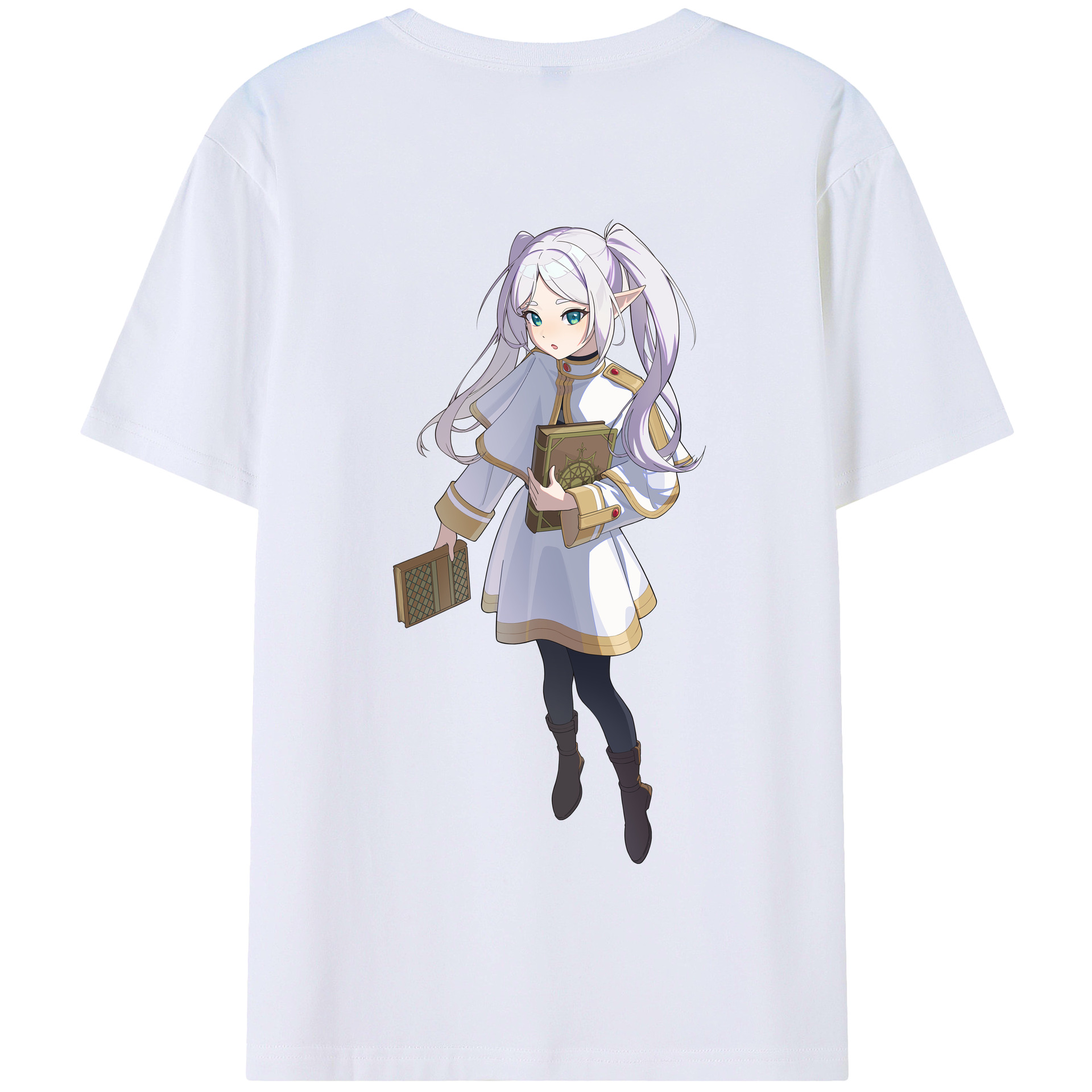 （画像用） 葬送のフリーレン Frieren 綿100％半袖Tシャツ（背面プリント）