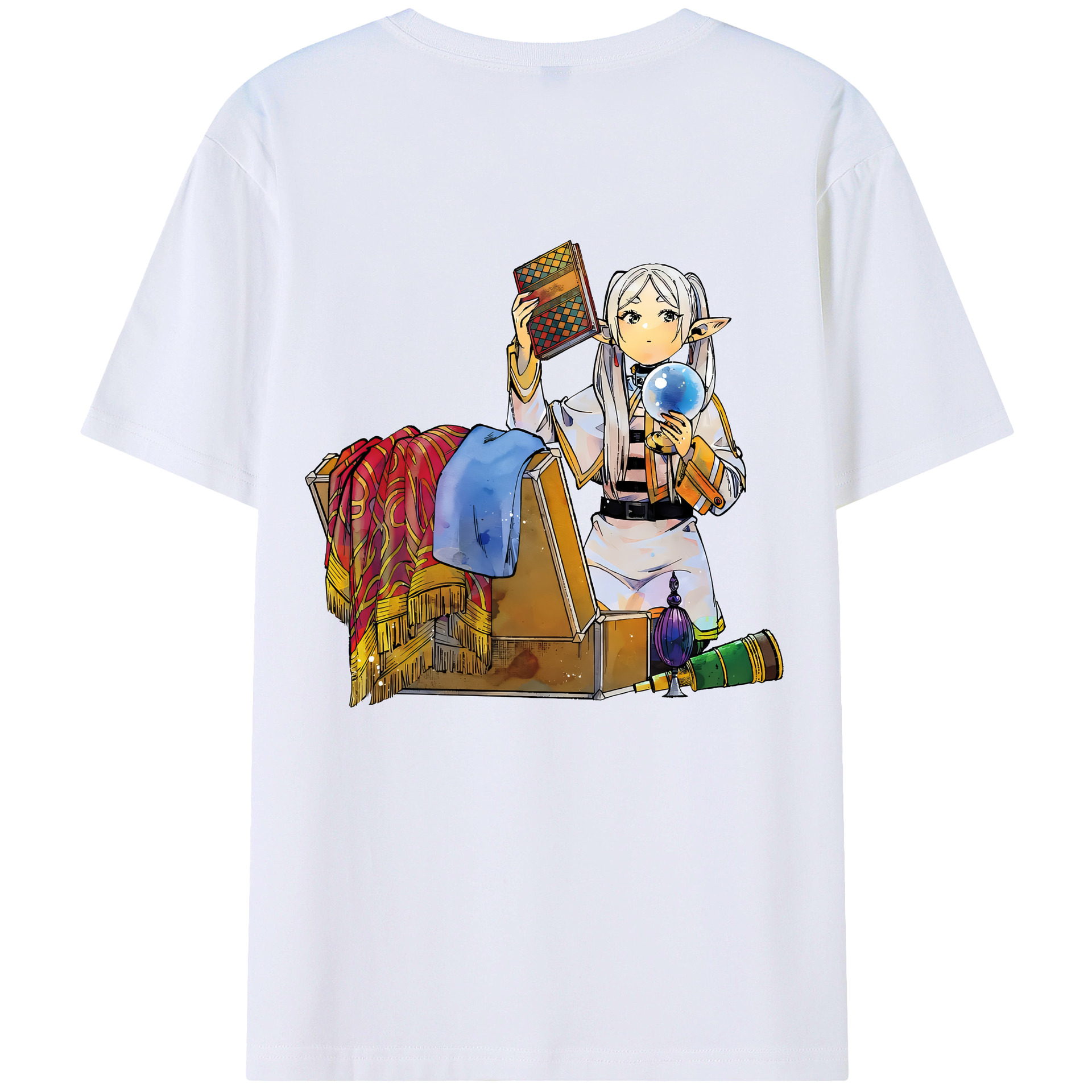（画像用） 葬送のフリーレン Frieren 綿100％半袖Tシャツ（背面プリント）