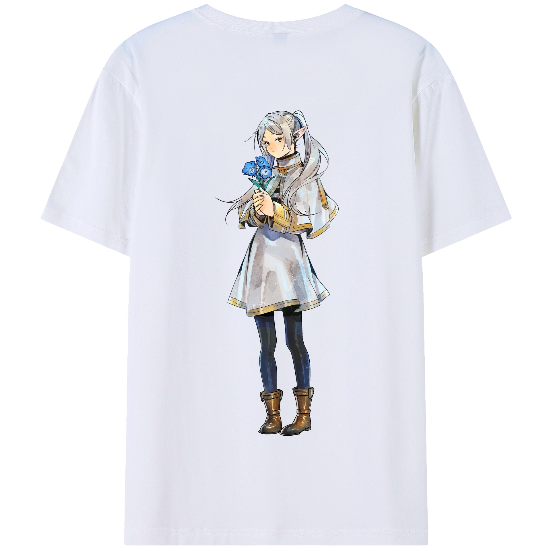（画像用） 葬送のフリーレン Frieren 綿100％半袖Tシャツ（背面プリント）