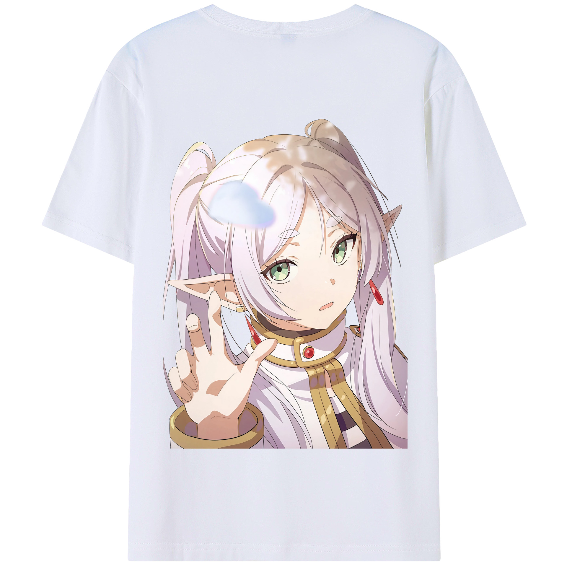 （画像用） 葬送のフリーレン Frieren 綿100％半袖Tシャツ（背面プリント）