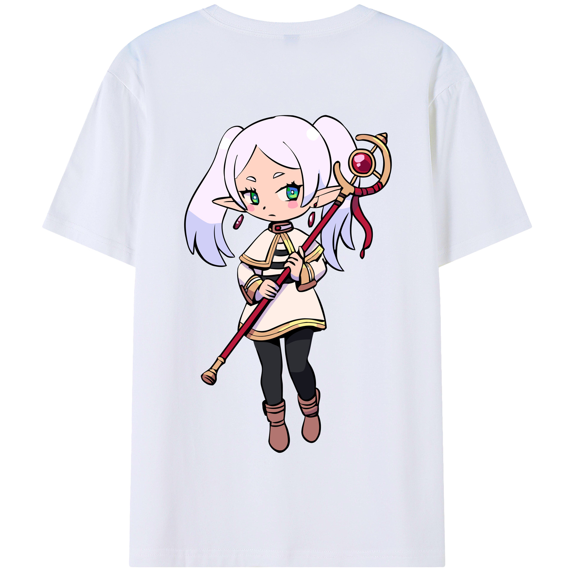 （画像用） 葬送のフリーレン Frieren 綿100％半袖Tシャツ（背面プリント）