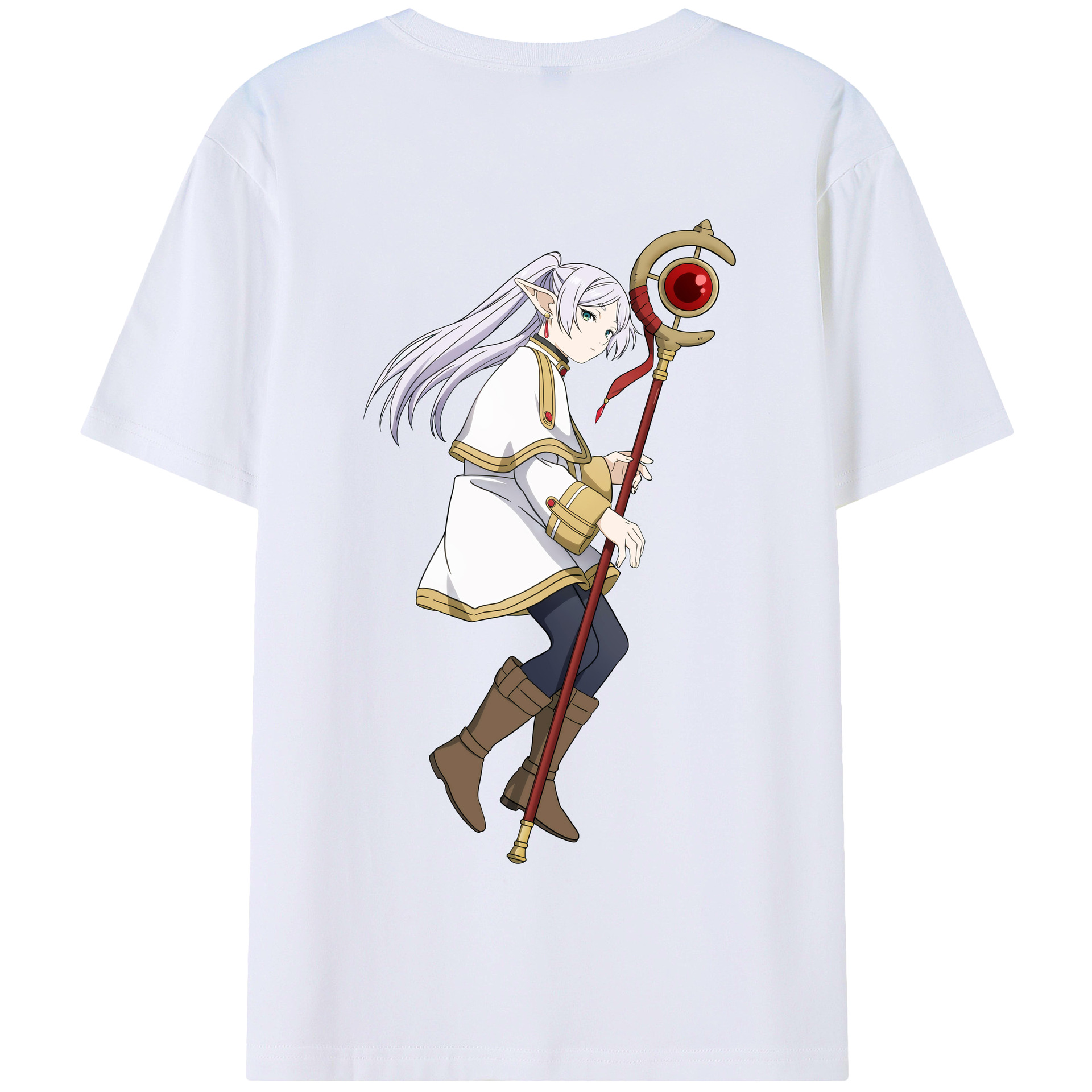 （画像用） 葬送のフリーレン Frieren 綿100％半袖Tシャツ（背面プリント）