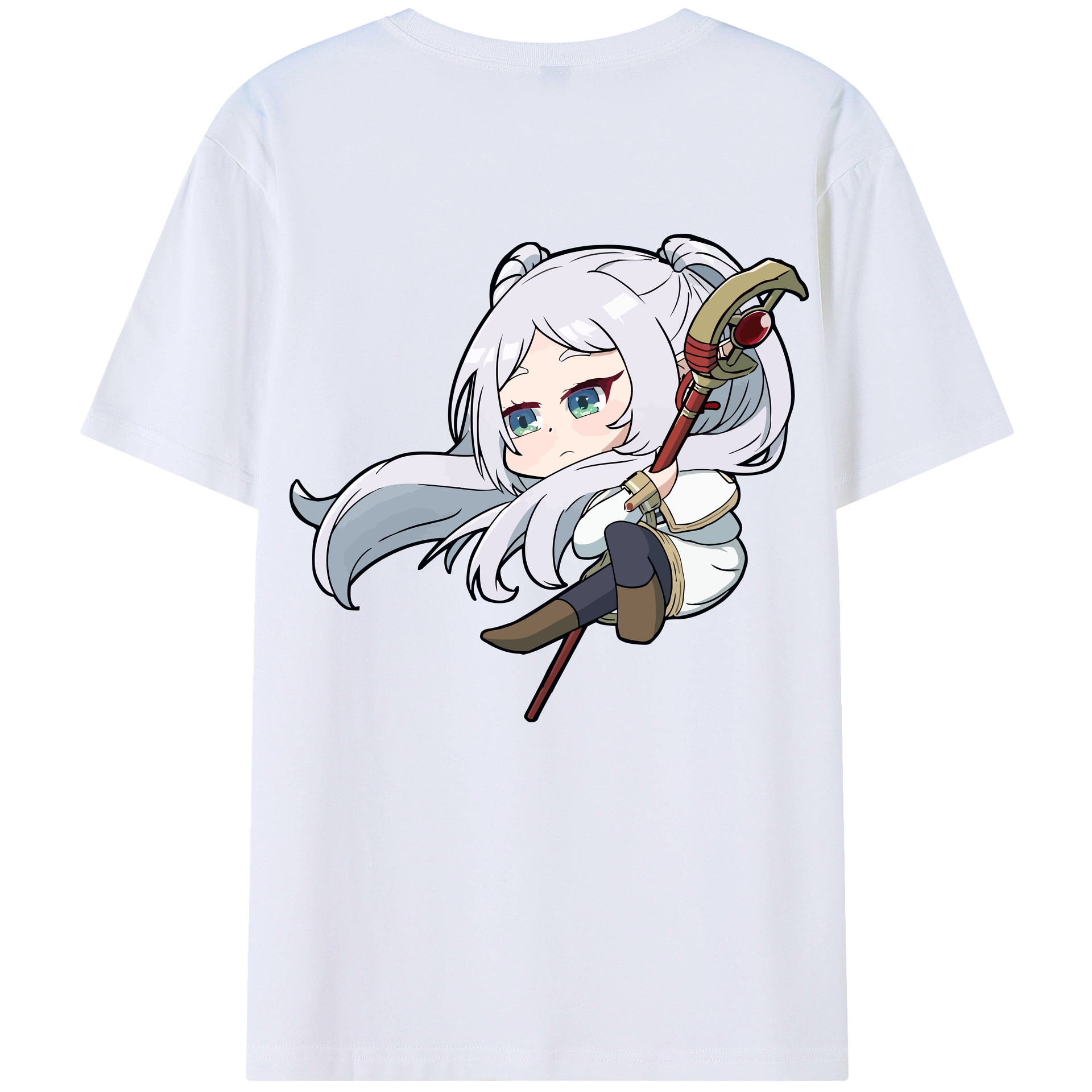 （画像用） 葬送のフリーレン Frieren 綿100％半袖Tシャツ（背面プリント）