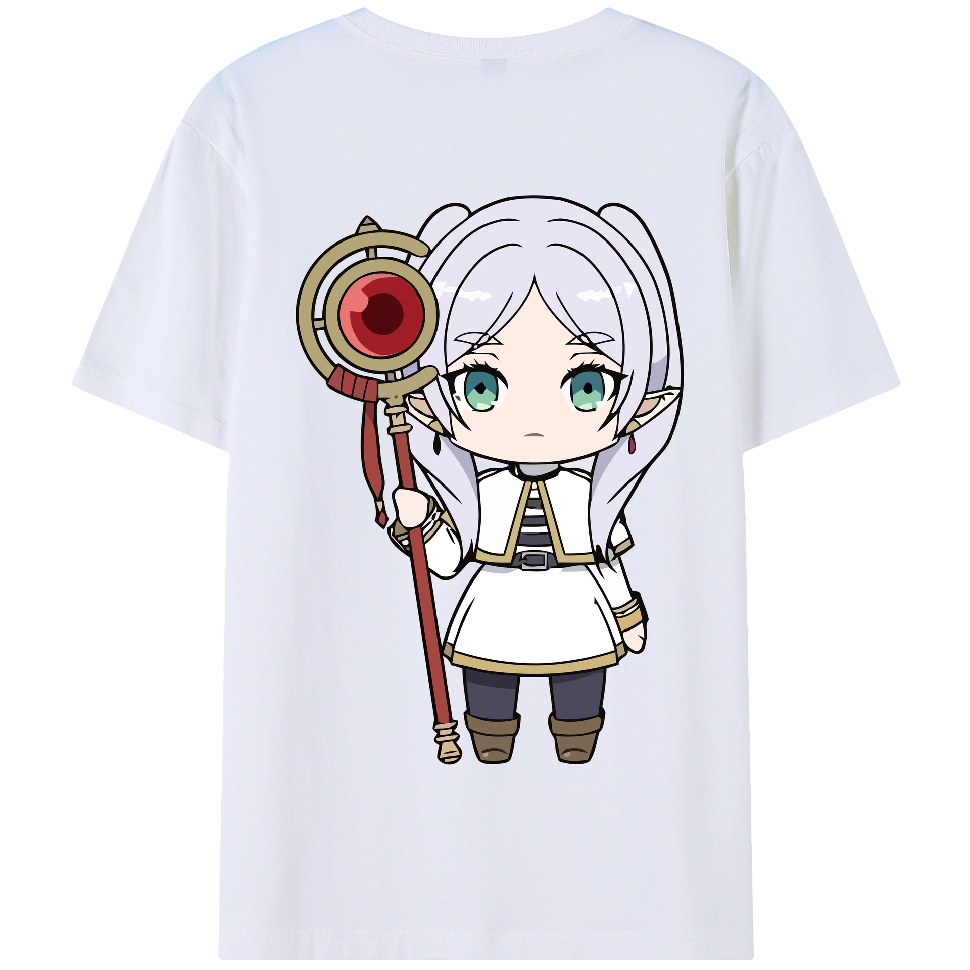 （画像用） 葬送のフリーレン Frieren 綿100％半袖Tシャツ（背面プリント）
