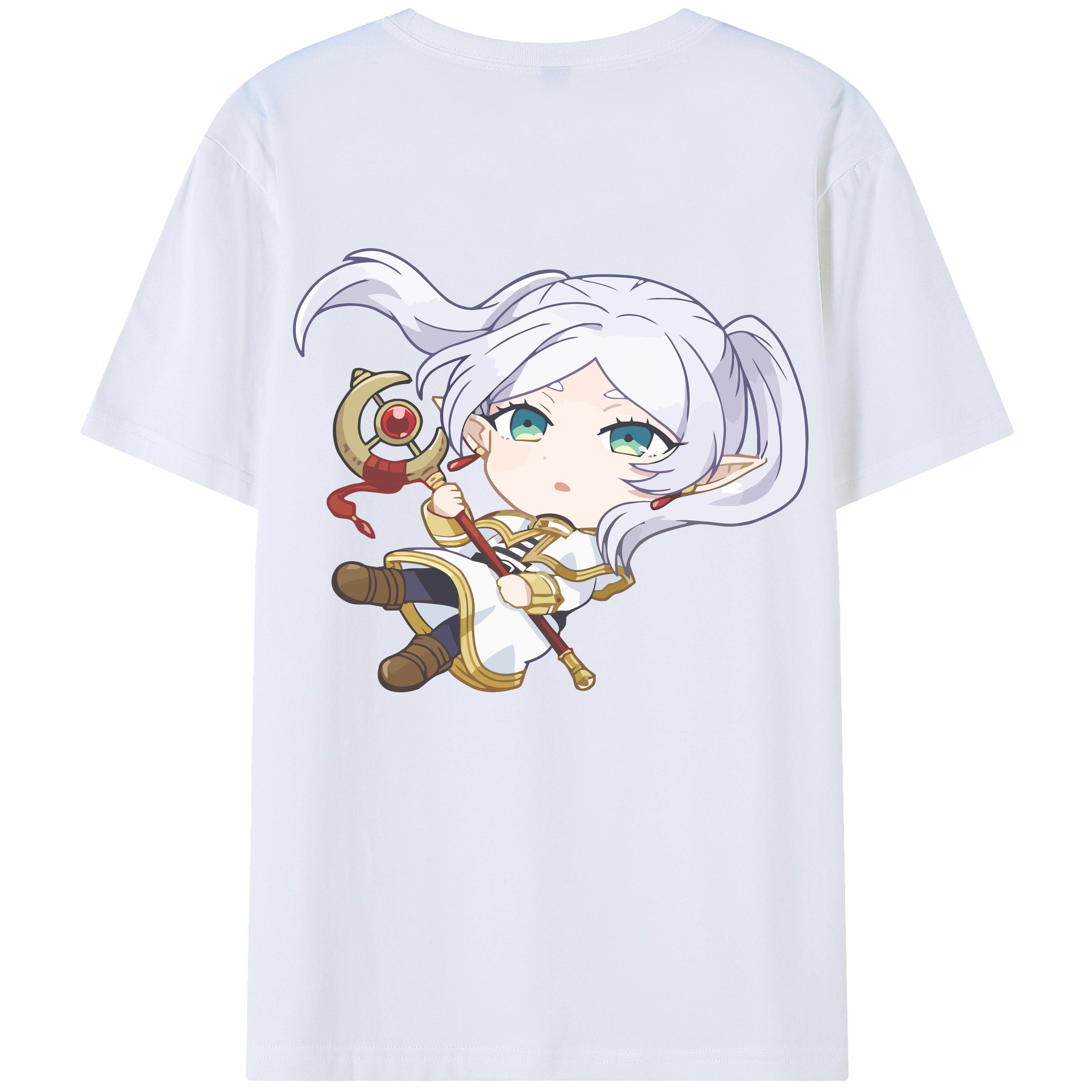 （画像用） 葬送のフリーレン Frieren 綿100％半袖Tシャツ（背面プリント）