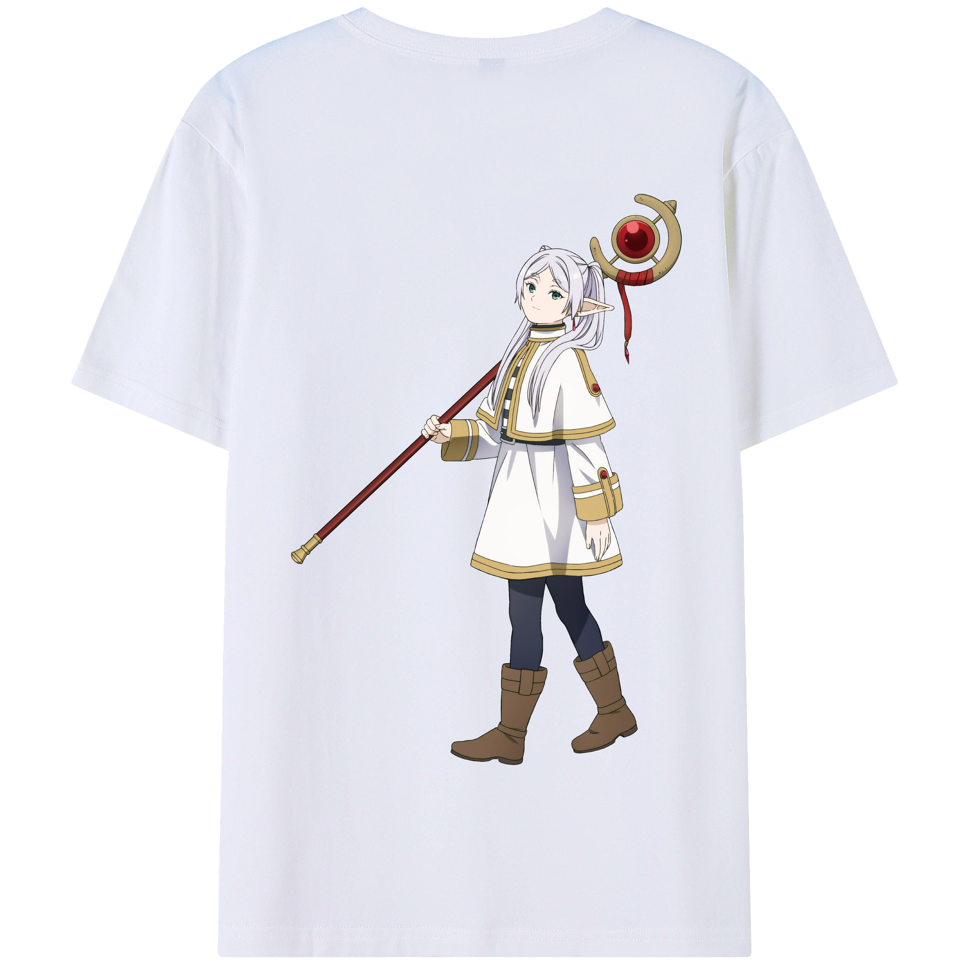（画像用） 葬送のフリーレン Frieren 綿100％半袖Tシャツ（背面プリント）