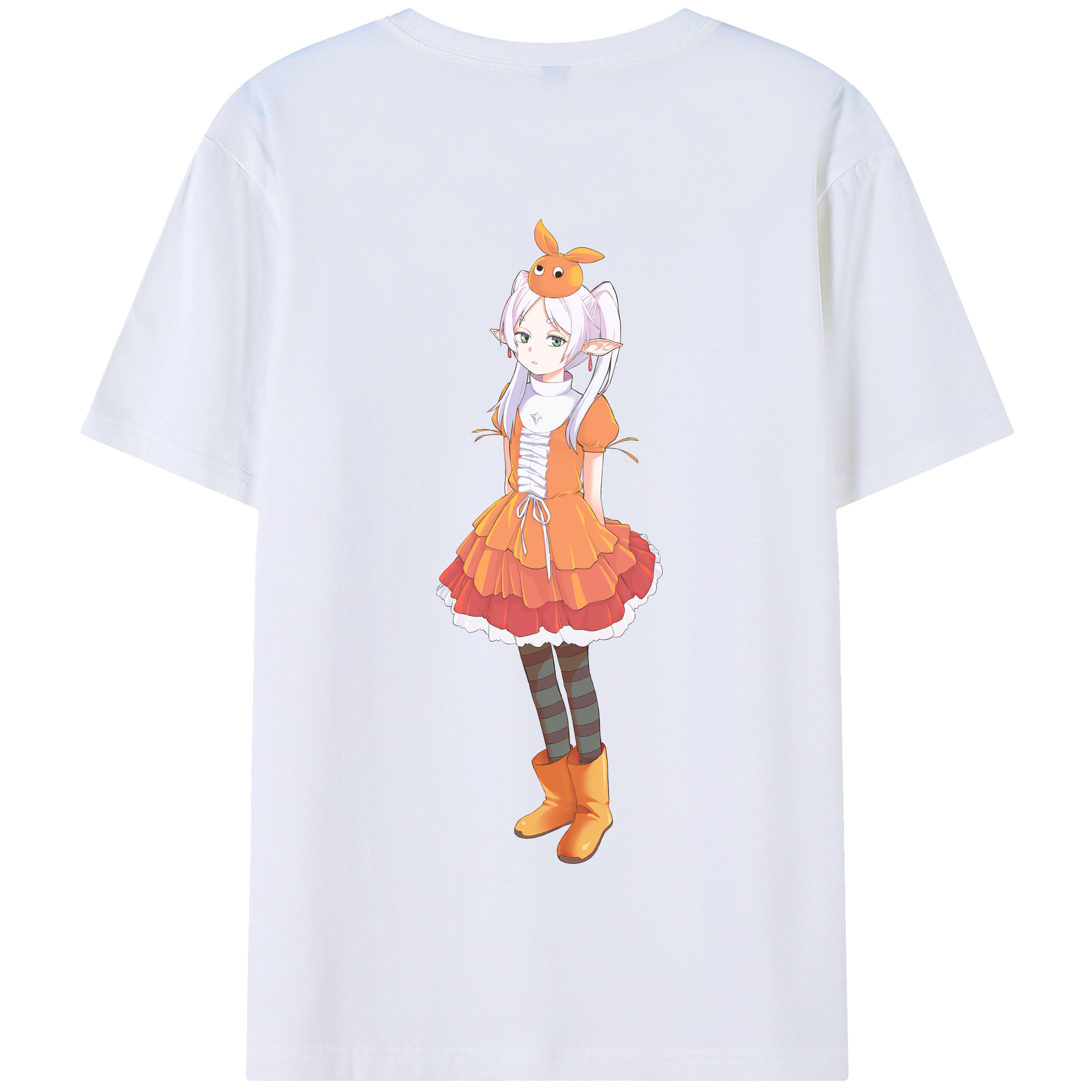 （画像用） 葬送のフリーレン Frieren 綿100％半袖Tシャツ（背面プリント）