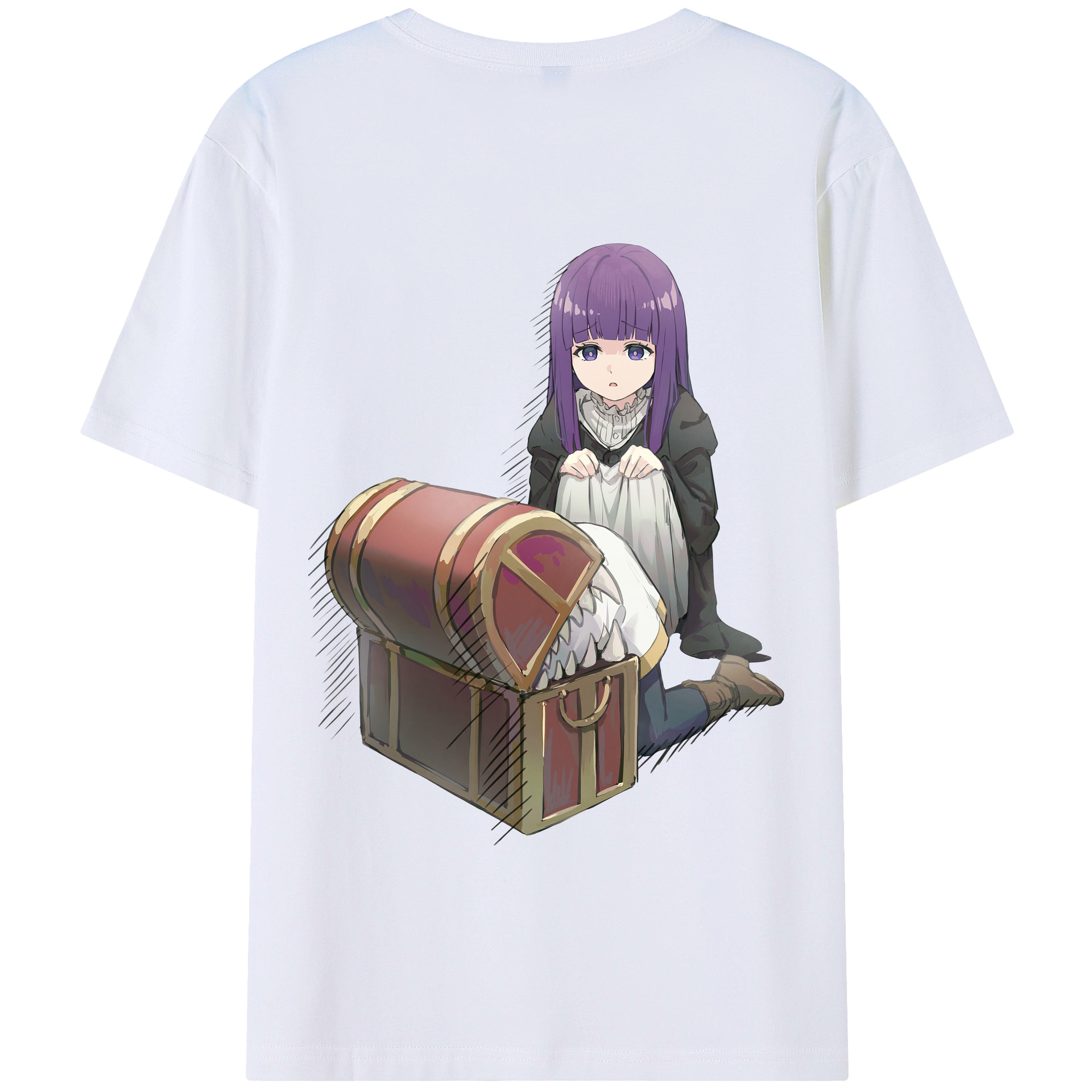 （画像用） 葬送のフリーレン Frieren 綿100％半袖Tシャツ（背面プリント）