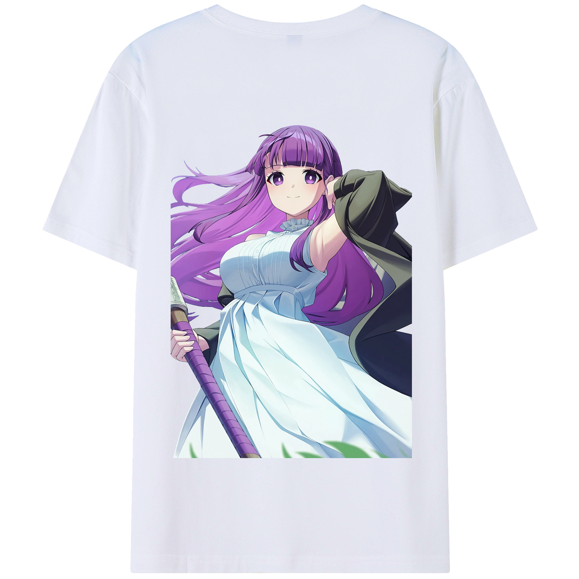 （画像用） 葬送のフリーレン Frieren 綿100％半袖Tシャツ（背面プリント）