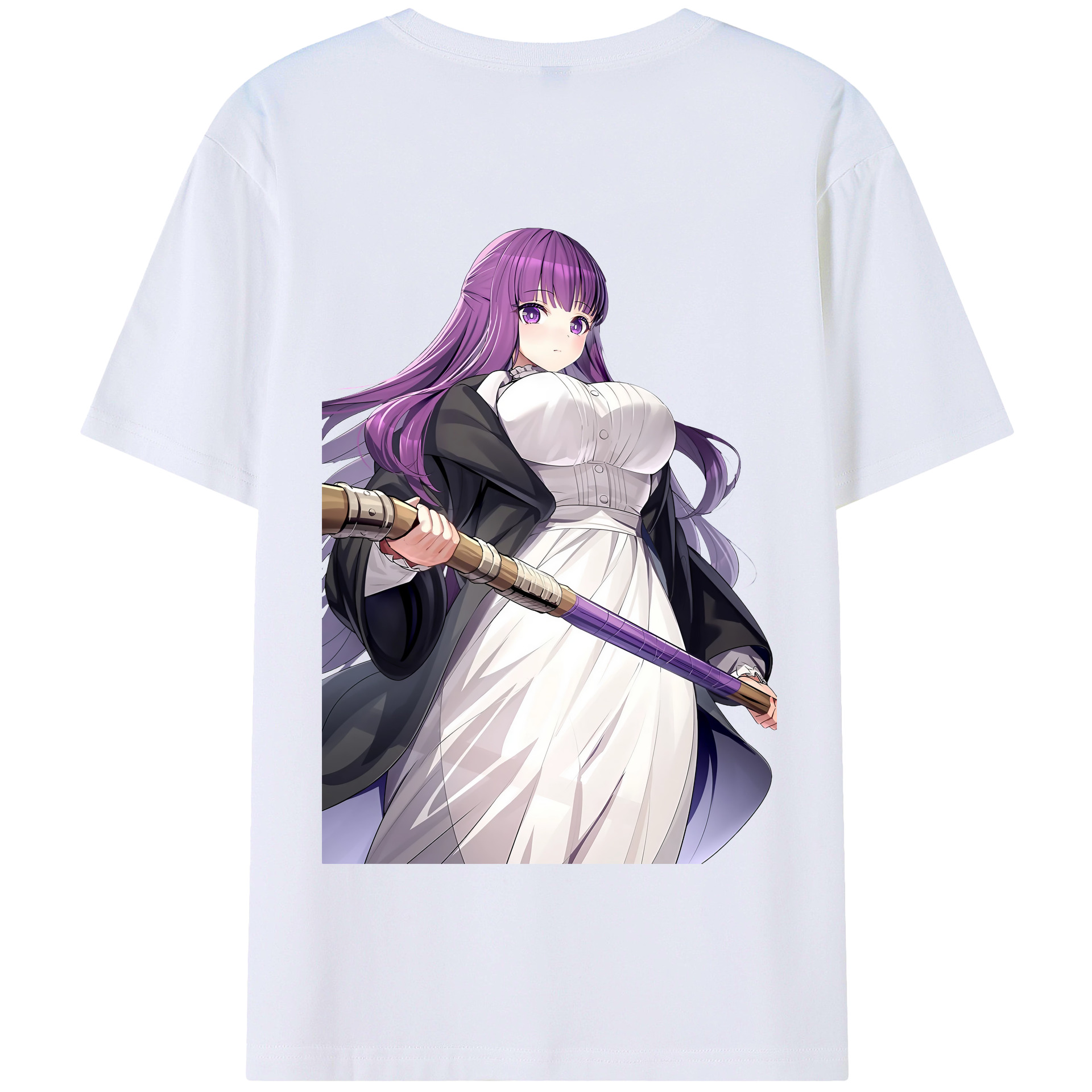 （画像用） 葬送のフリーレン Frieren 綿100％半袖Tシャツ（背面プリント）