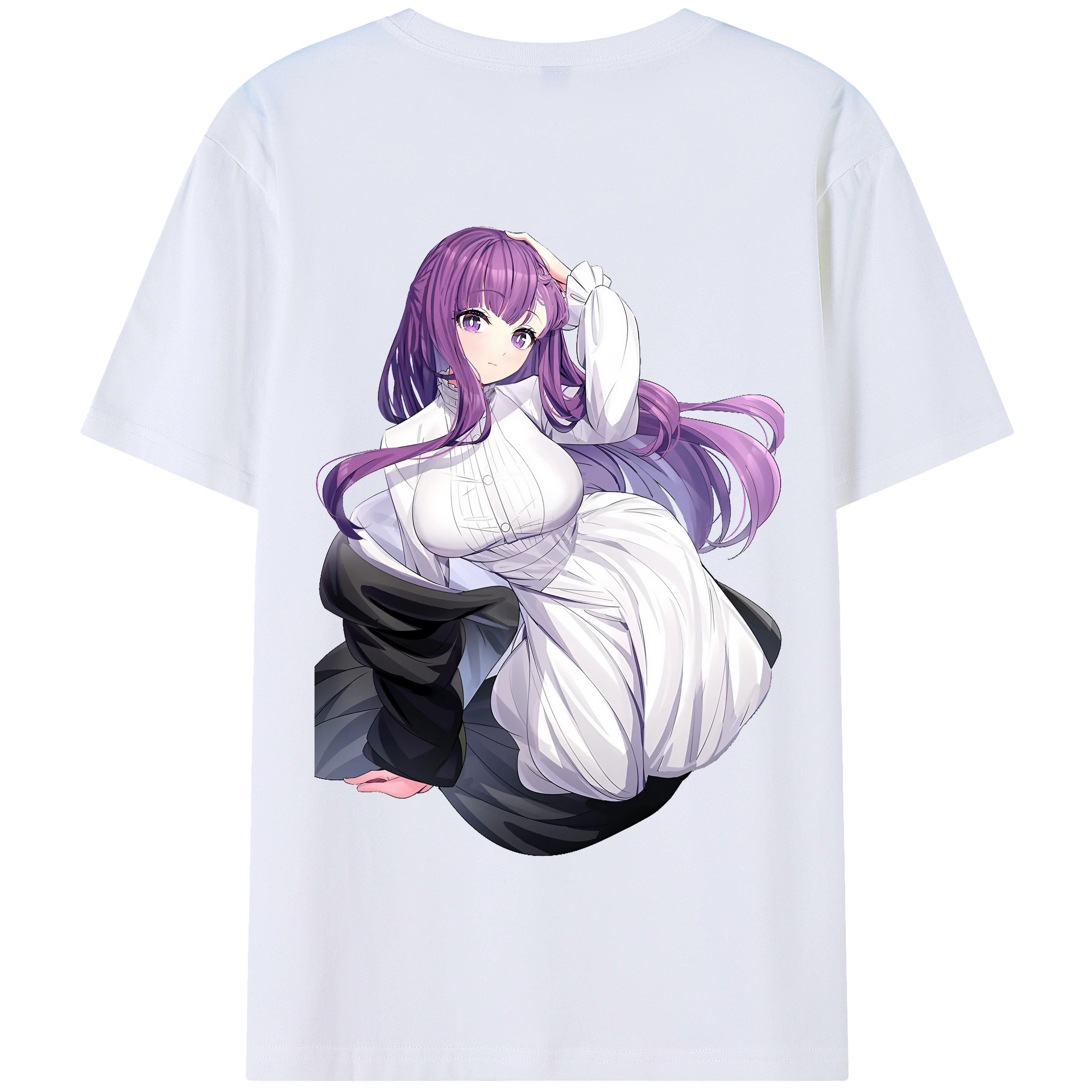 （画像用） 葬送のフリーレン Frieren 綿100％半袖Tシャツ（背面プリント）
