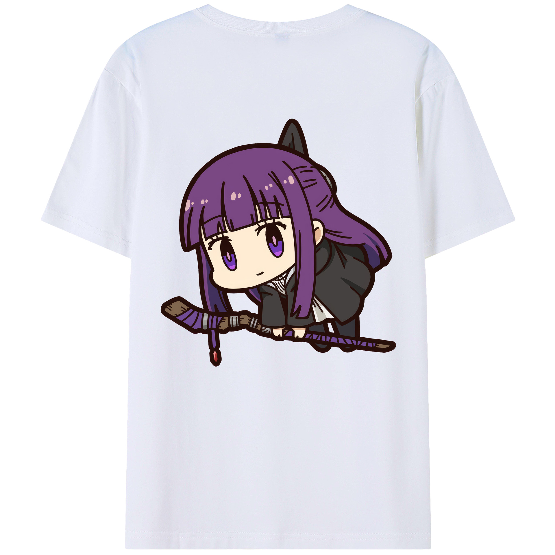 （画像用） 葬送のフリーレン Frieren 綿100％半袖Tシャツ（背面プリント）