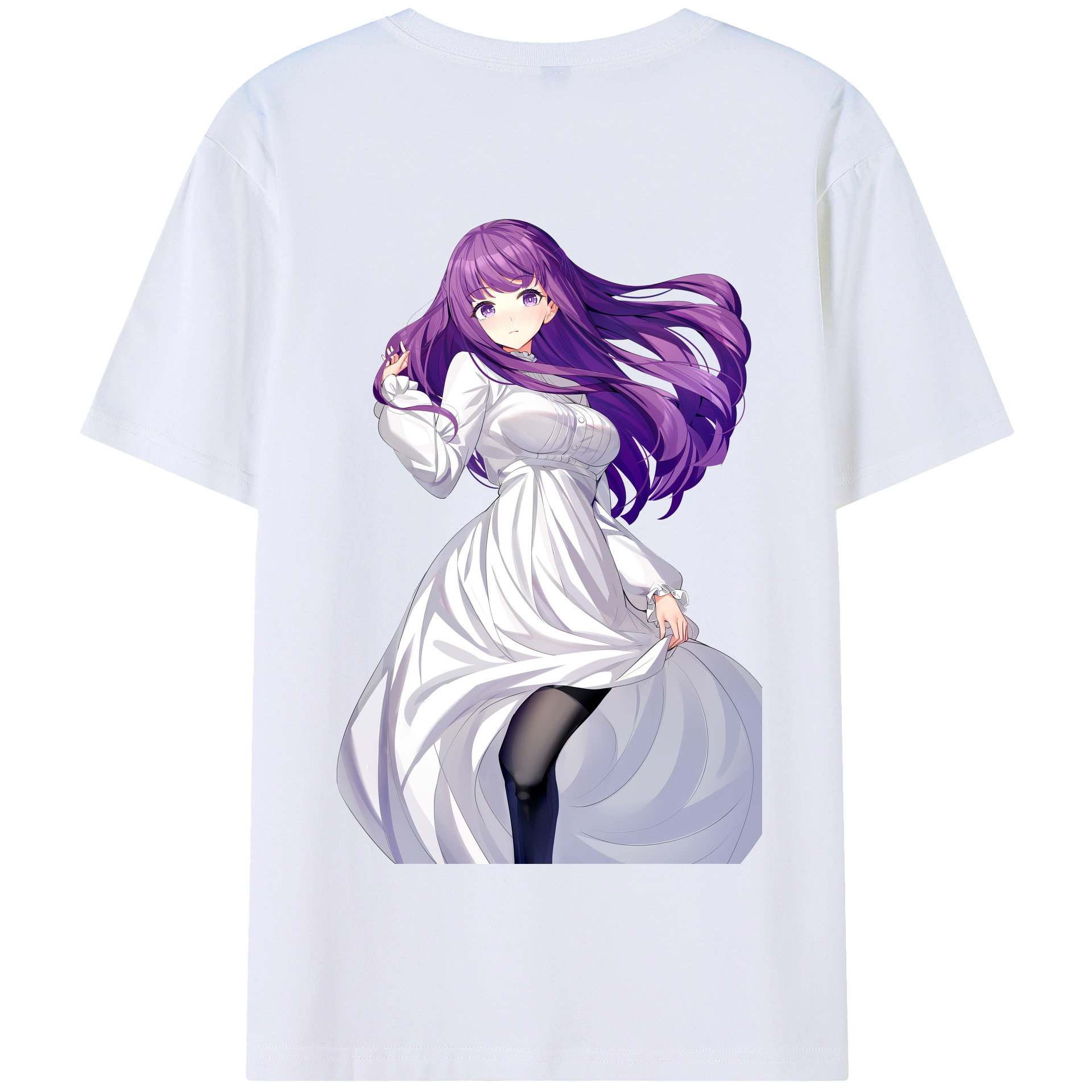 （画像用） 葬送のフリーレン Frieren 綿100％半袖Tシャツ（背面プリント）
