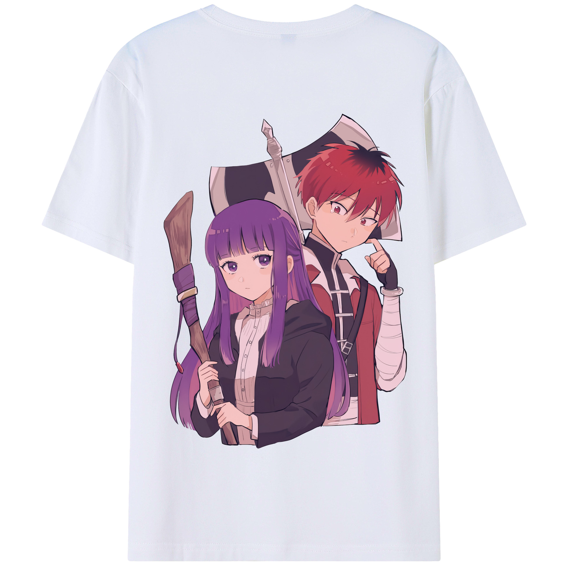 （画像用） 葬送のフリーレン Frieren 綿100％半袖Tシャツ（背面プリント）