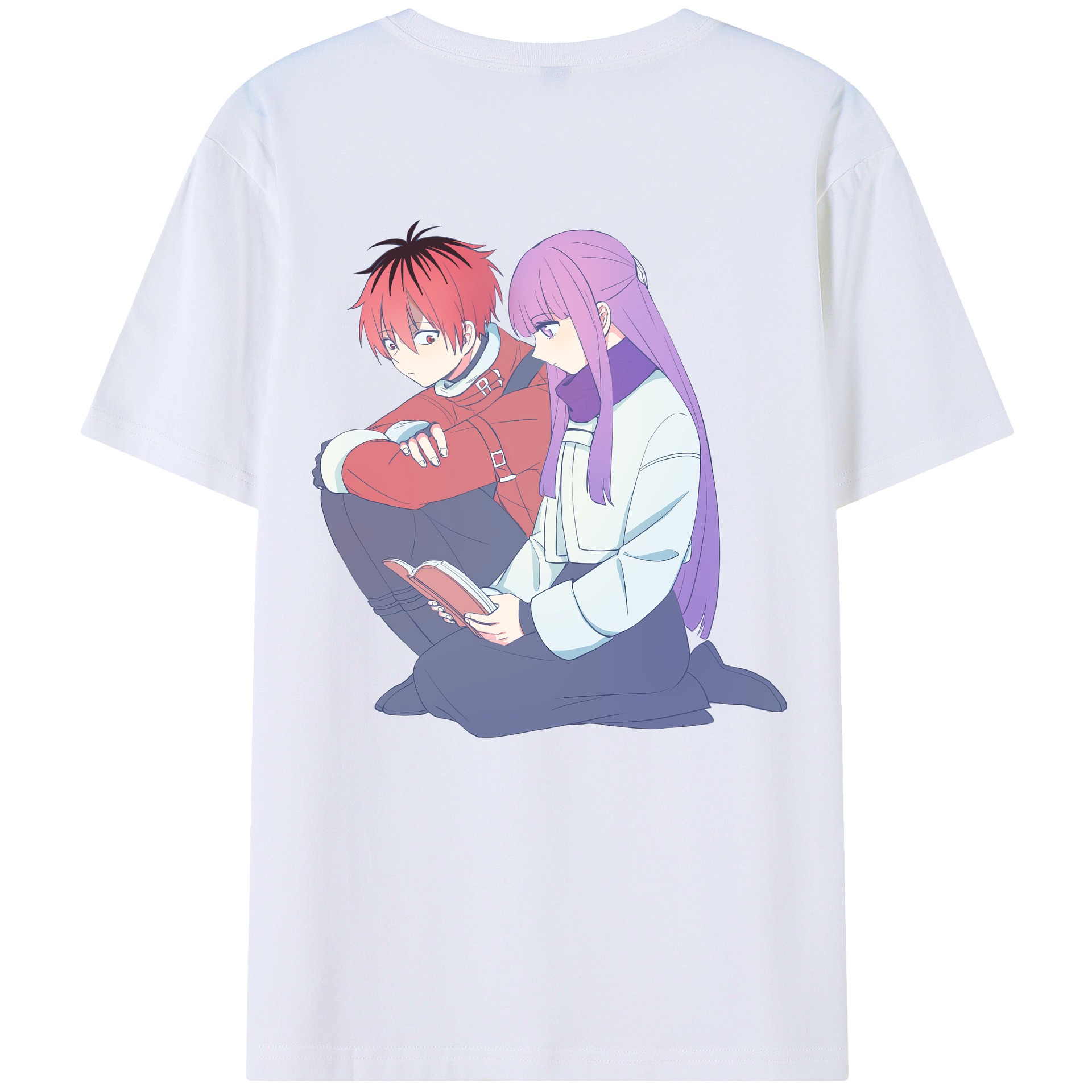 （画像用） 葬送のフリーレン Frieren 綿100％半袖Tシャツ（背面プリント）
