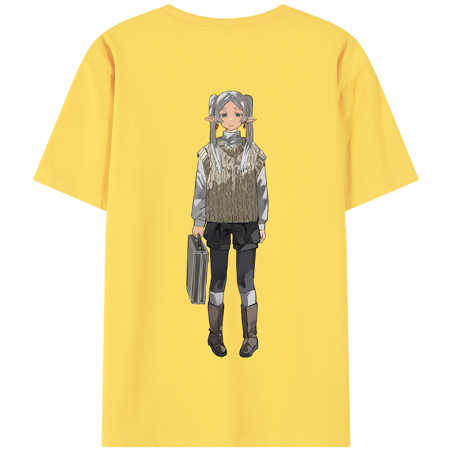 （画像用） 葬送のフリーレン Frieren 綿100％半袖Tシャツ（背面プリント）