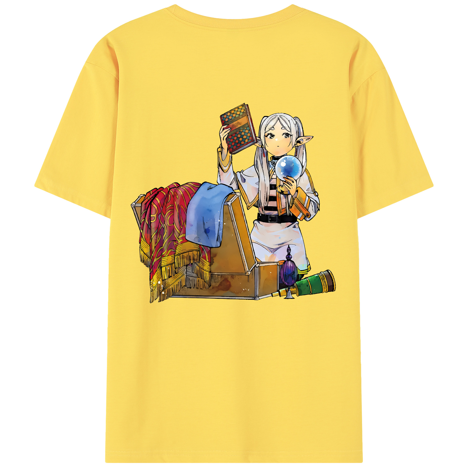 （画像用） 葬送のフリーレン Frieren 綿100％半袖Tシャツ（背面プリント）