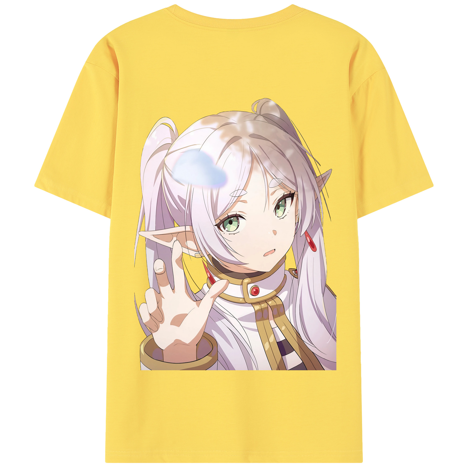 （画像用） 葬送のフリーレン Frieren 綿100％半袖Tシャツ（背面プリント）