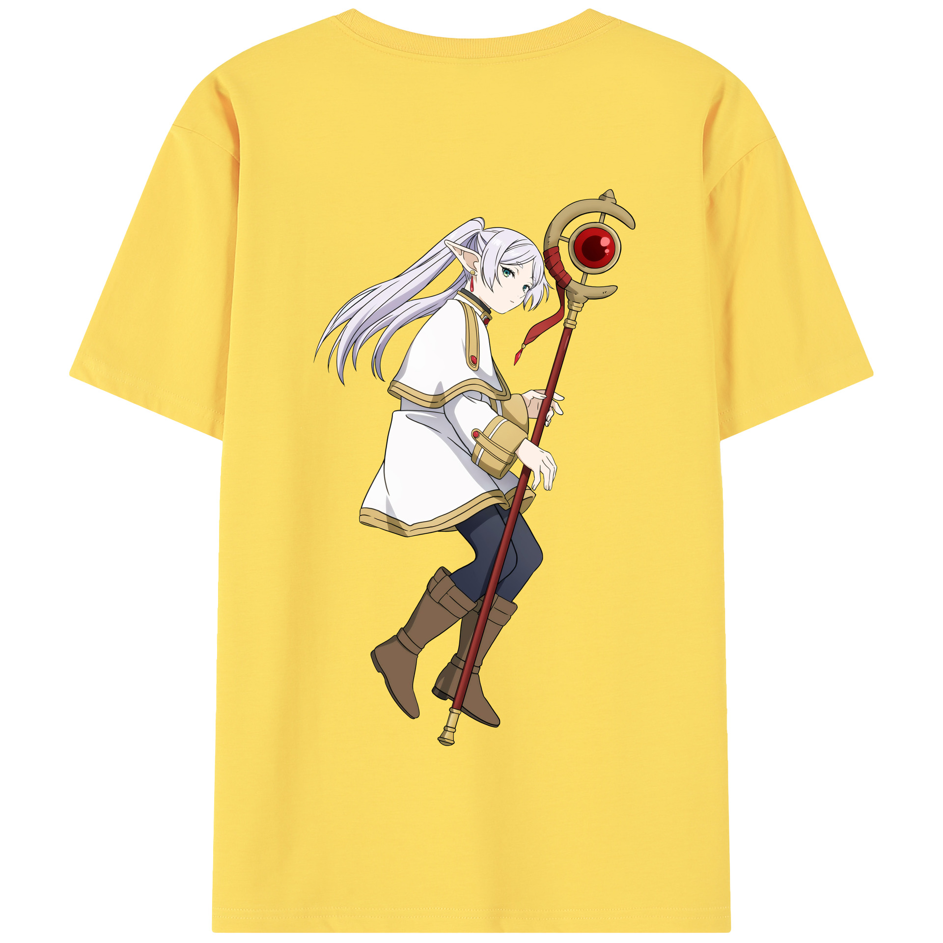 （画像用） 葬送のフリーレン Frieren 綿100％半袖Tシャツ（背面プリント）