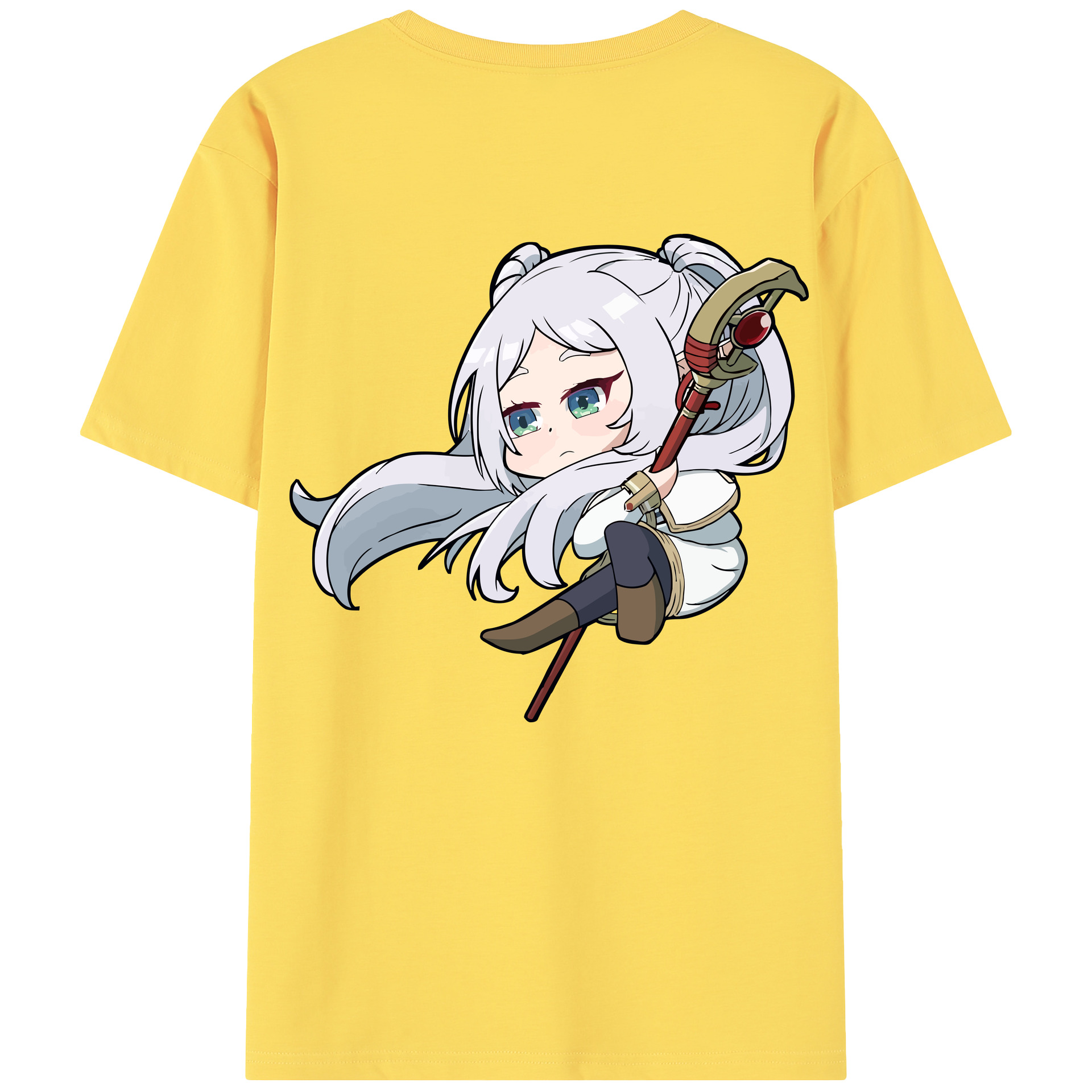 （画像用） 葬送のフリーレン Frieren 綿100％半袖Tシャツ（背面プリント）
